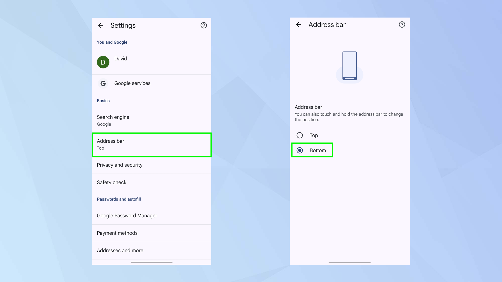 כיצד להזיז את סרגל הכתובות של Chrome & amp;