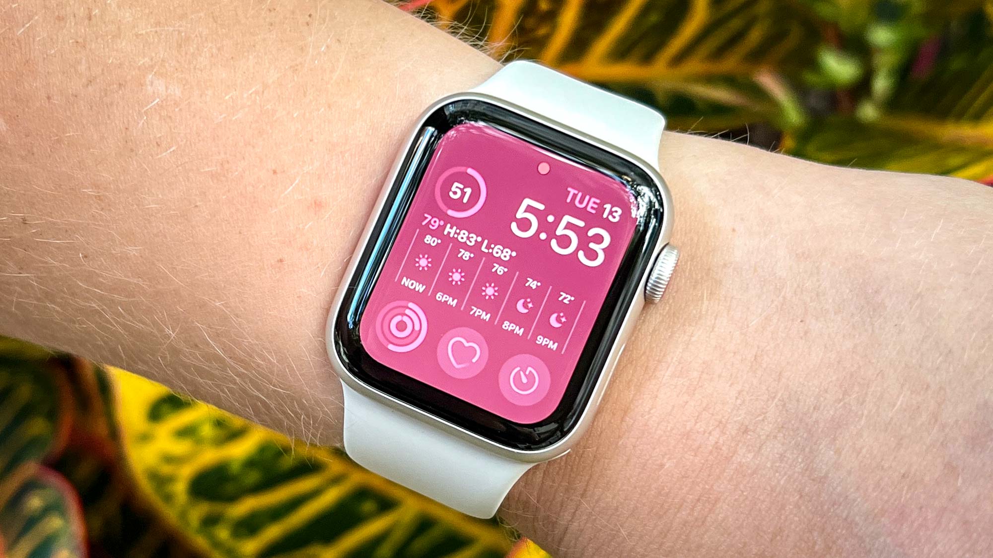 Apple Watch SE (2022) מוצג על שורש כף היד
