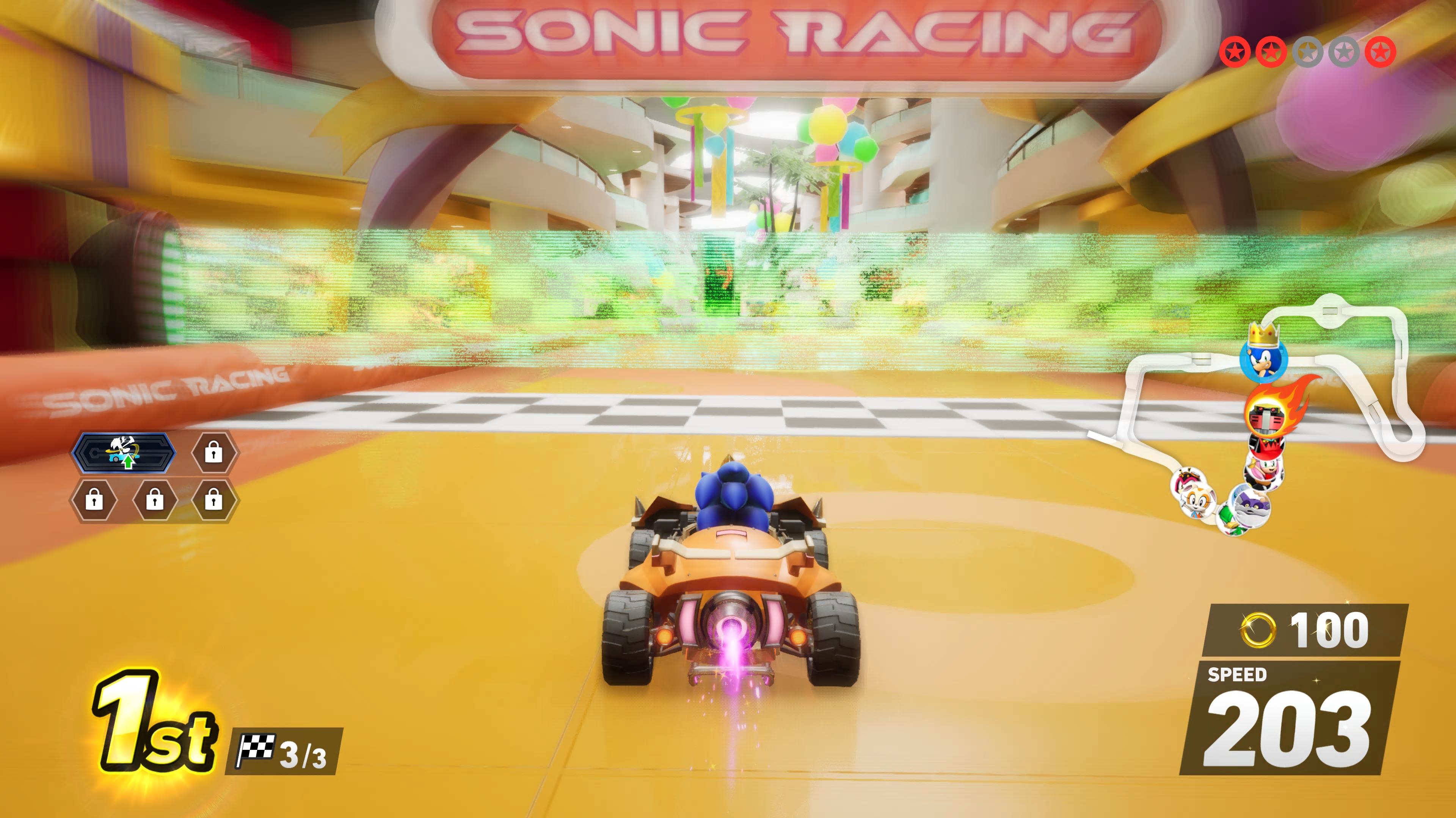צילום מסך מ- Sonic Racing Crossworlds