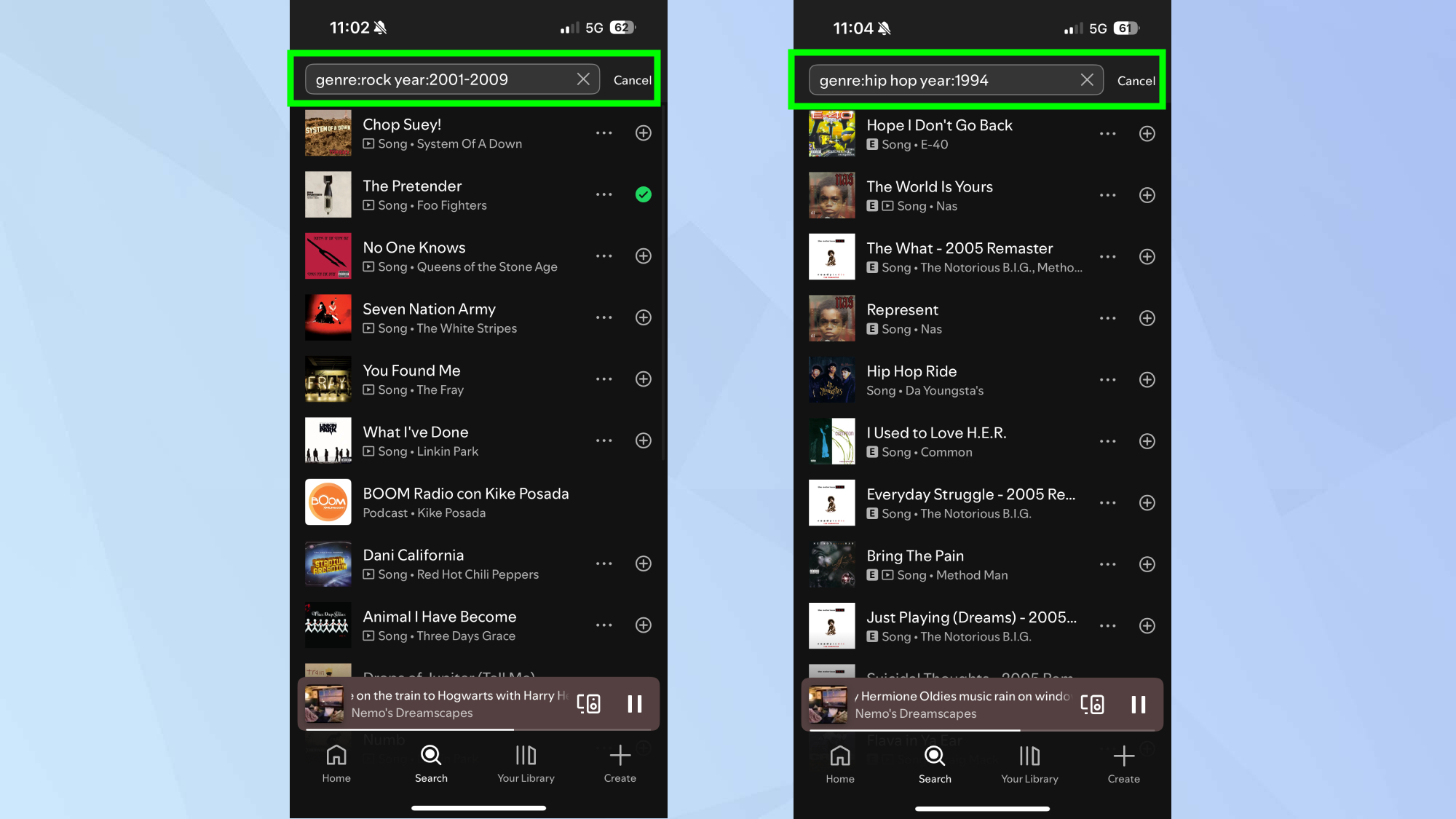 חיפוש ז'אנר של Spotify