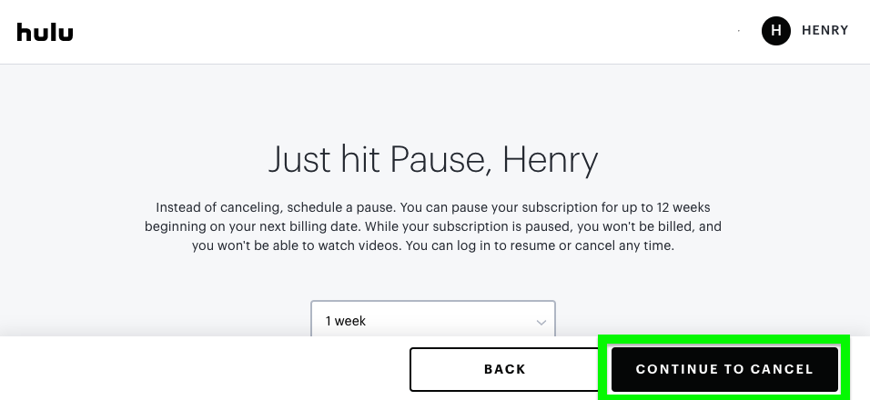 כיצד לבטל את Hulu - אתה לא רוצה להשהות להכה, המשך לבטל