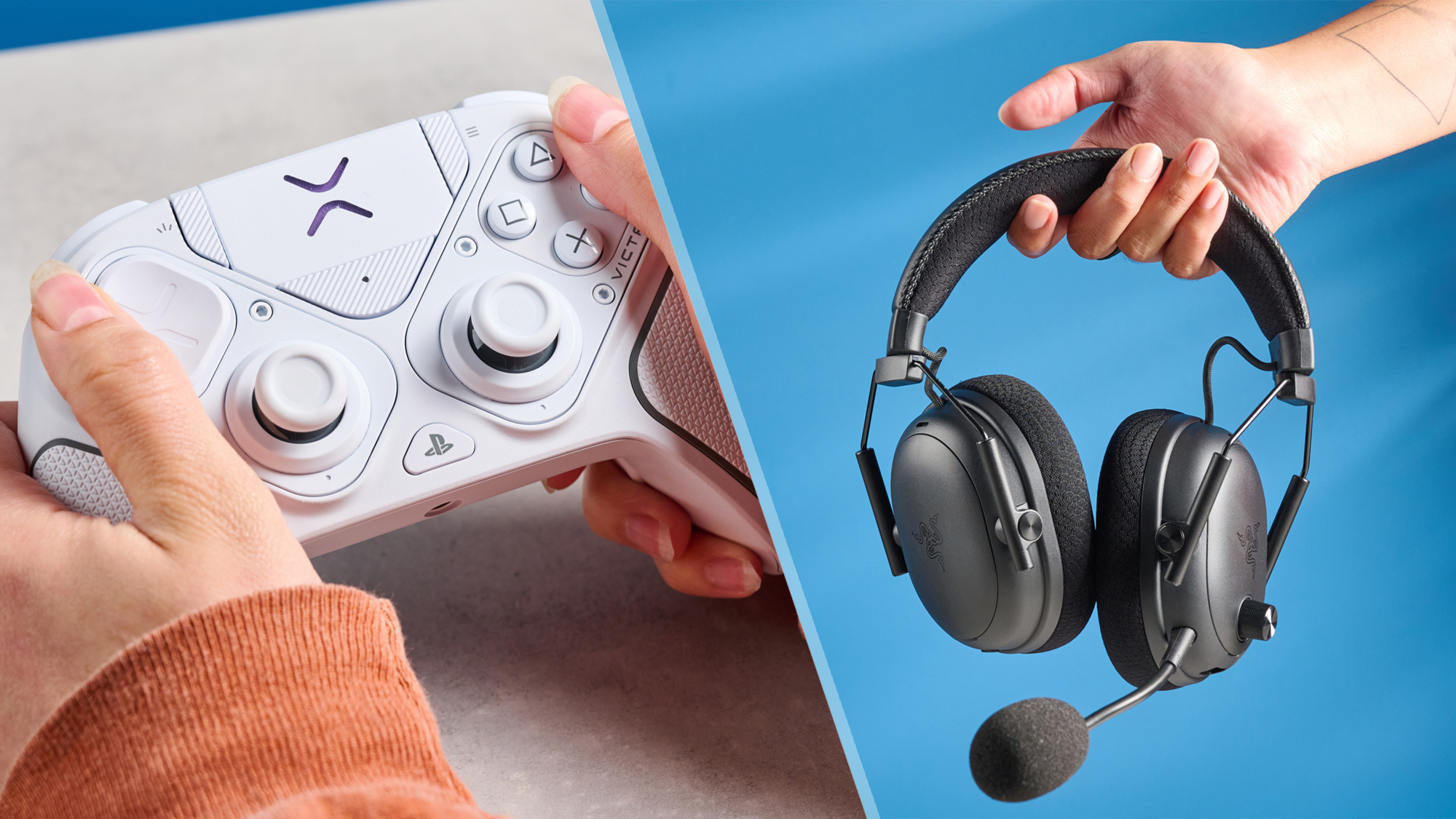 בקר Turtle Beach Victrix Pro BFG Reloaded ואוזניות גיימינג Razer BlackShark V3 Pro