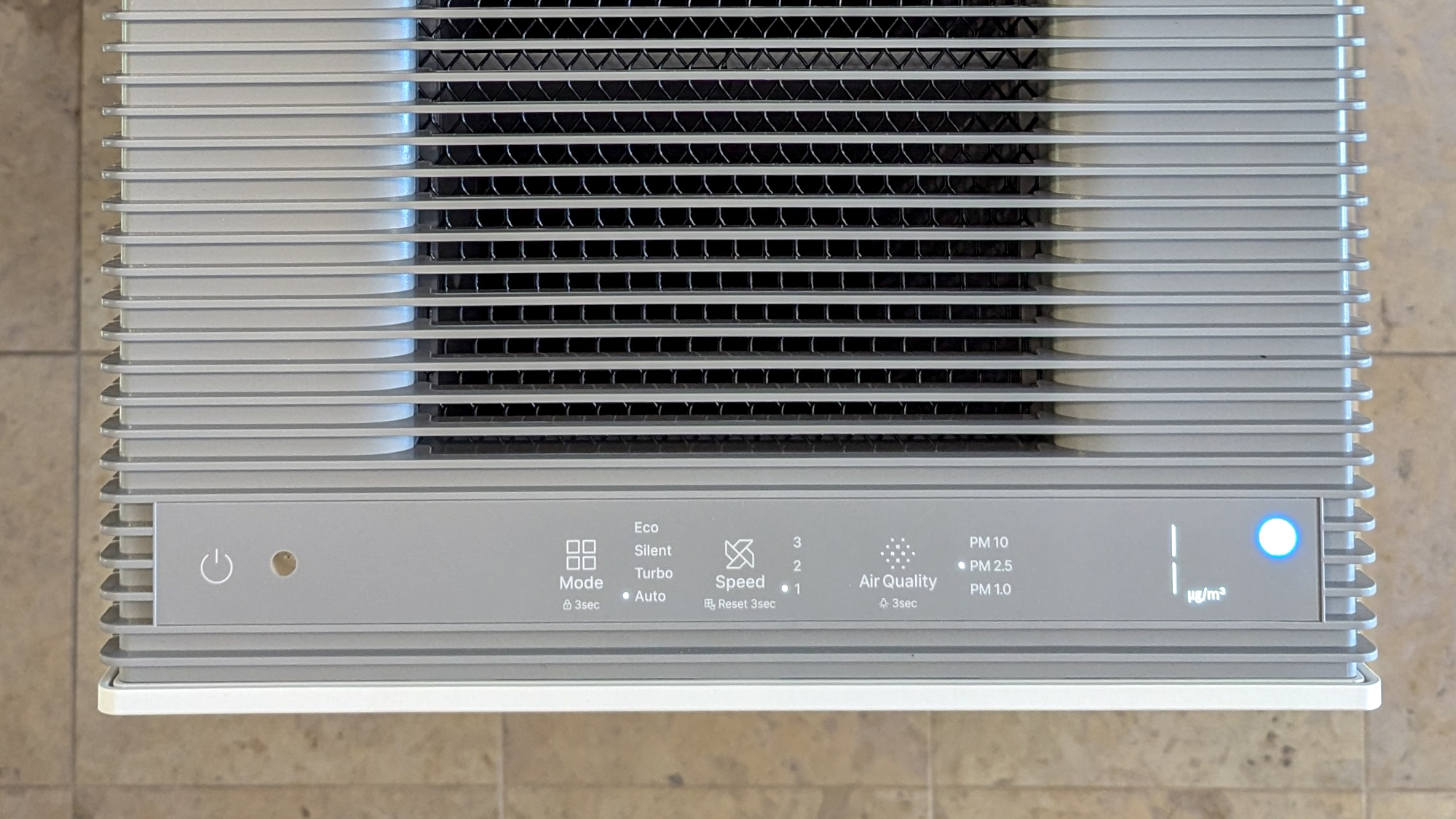 לוח הבקרה של מטהר אוויר של Coway AirMega Prox