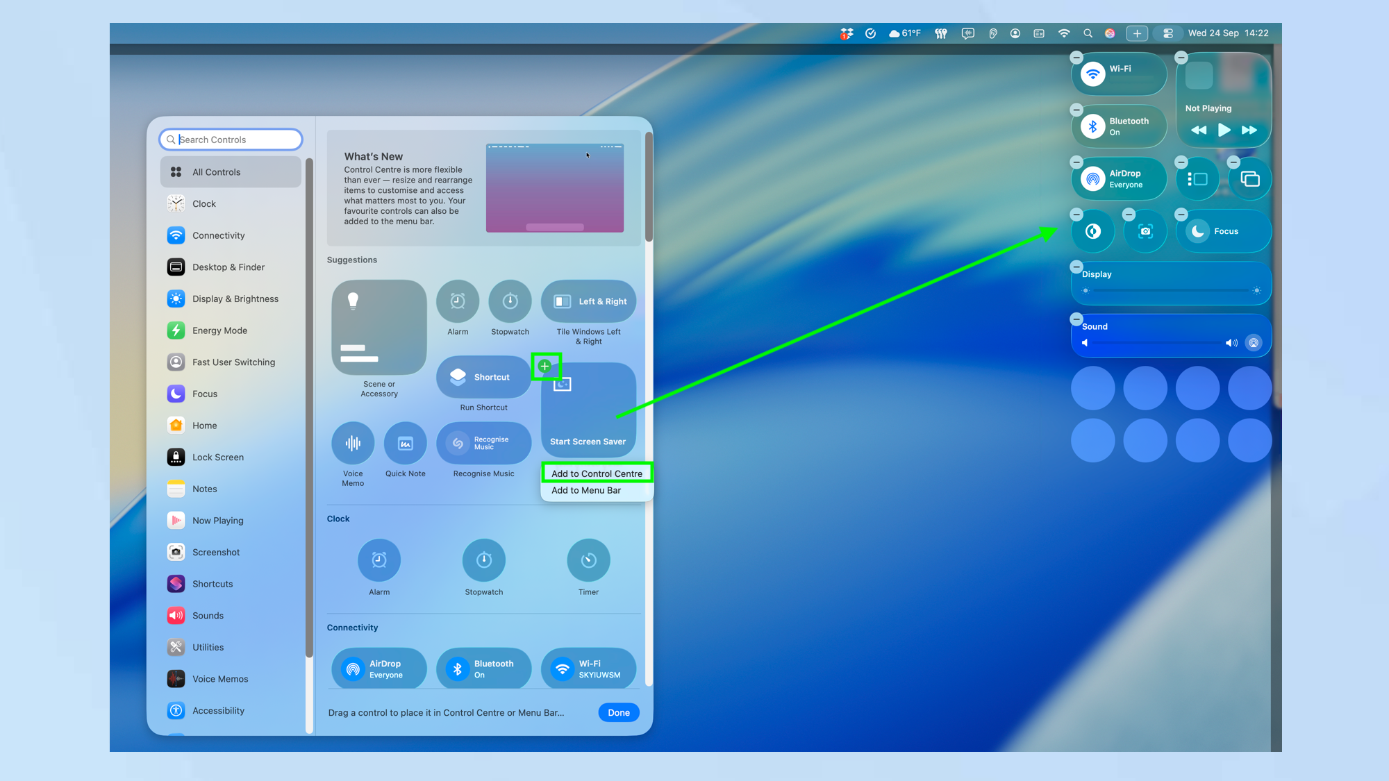 כיצד להתאים אישית את מרכז הבקרה ב- MacOS Tahoe