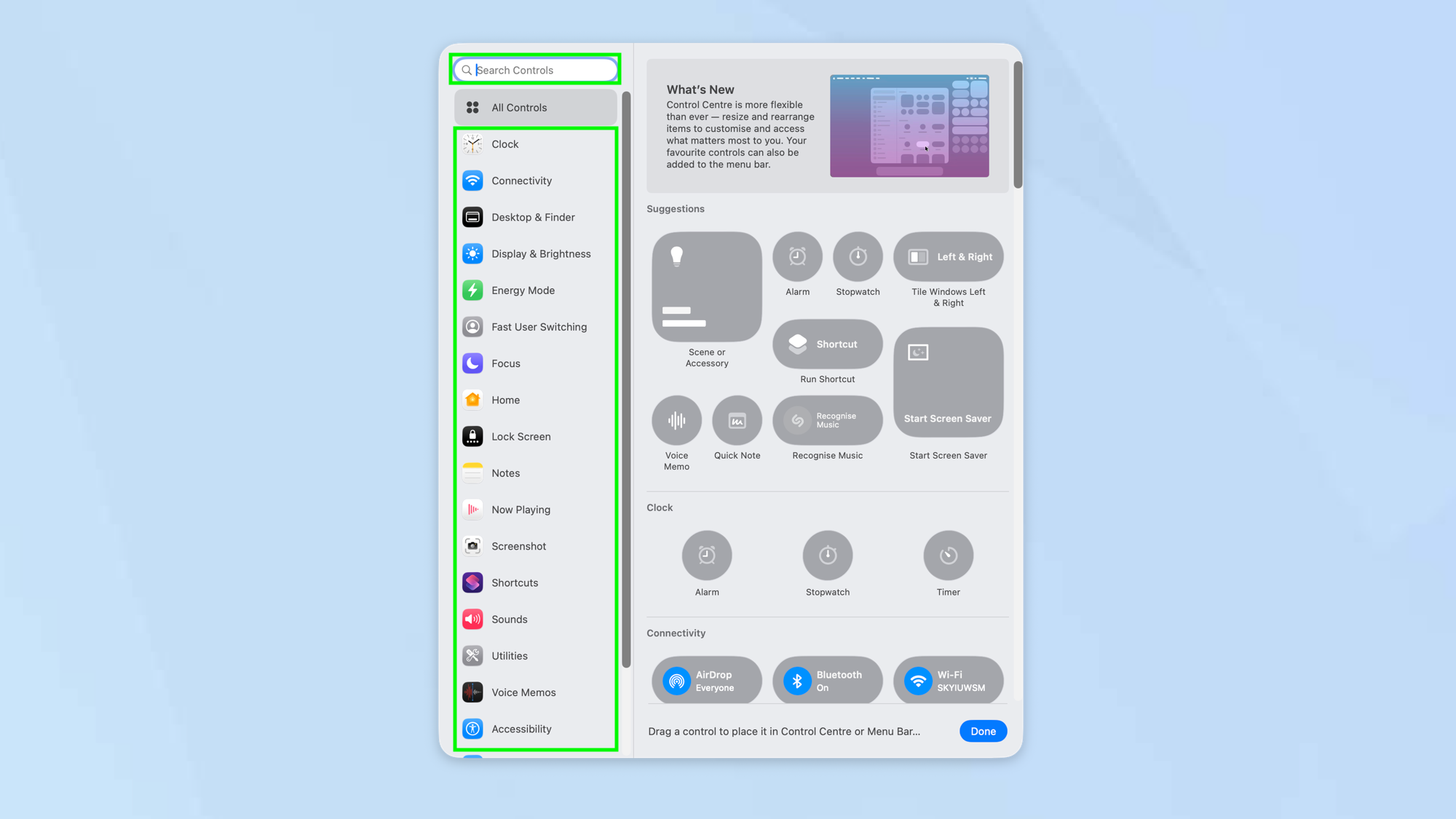 כיצד להתאים אישית את מרכז הבקרה ב- MacOS Tahoe