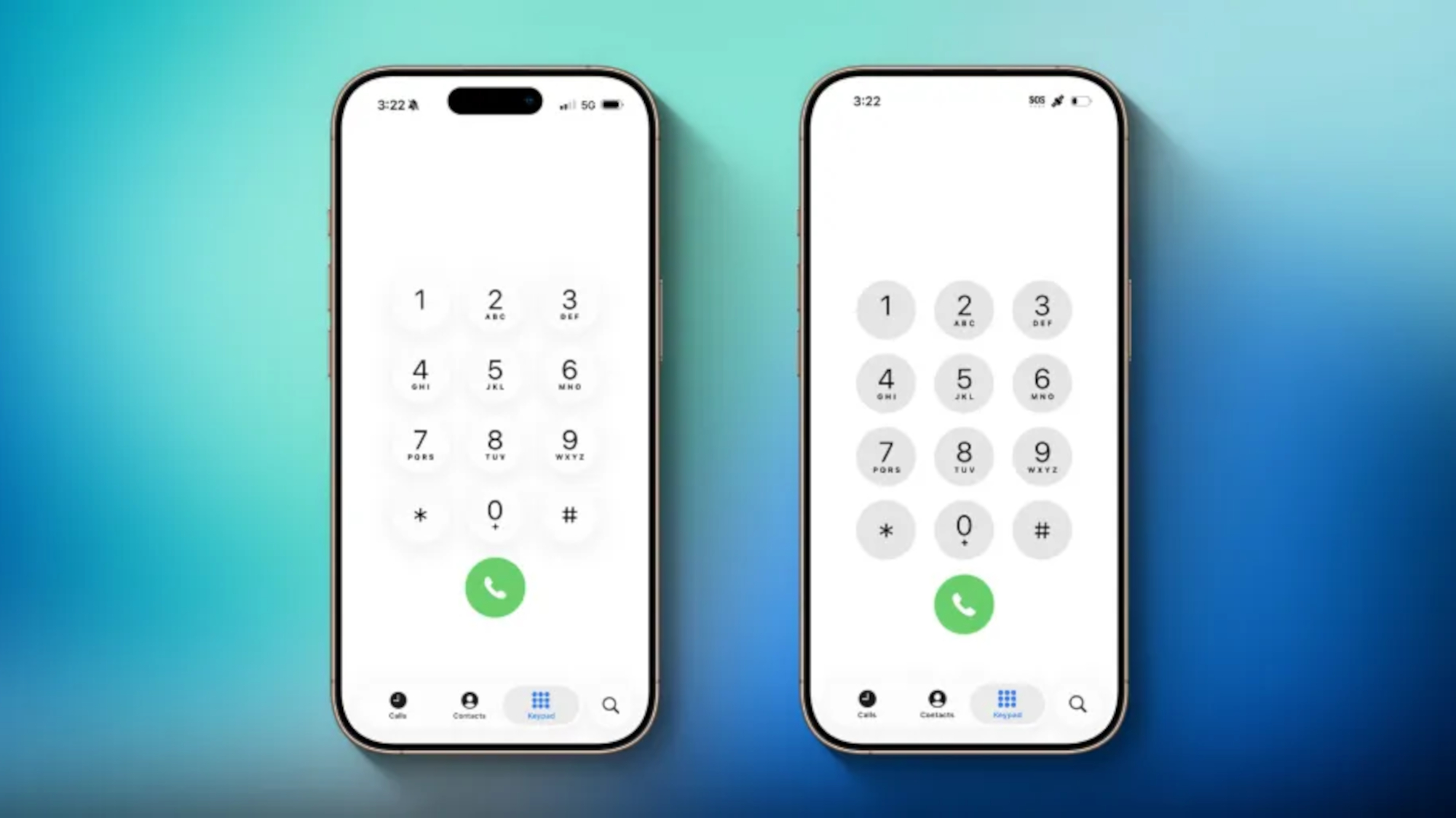 iOS 26.1 (משמאל), גרסת iOS 26 (מימין)