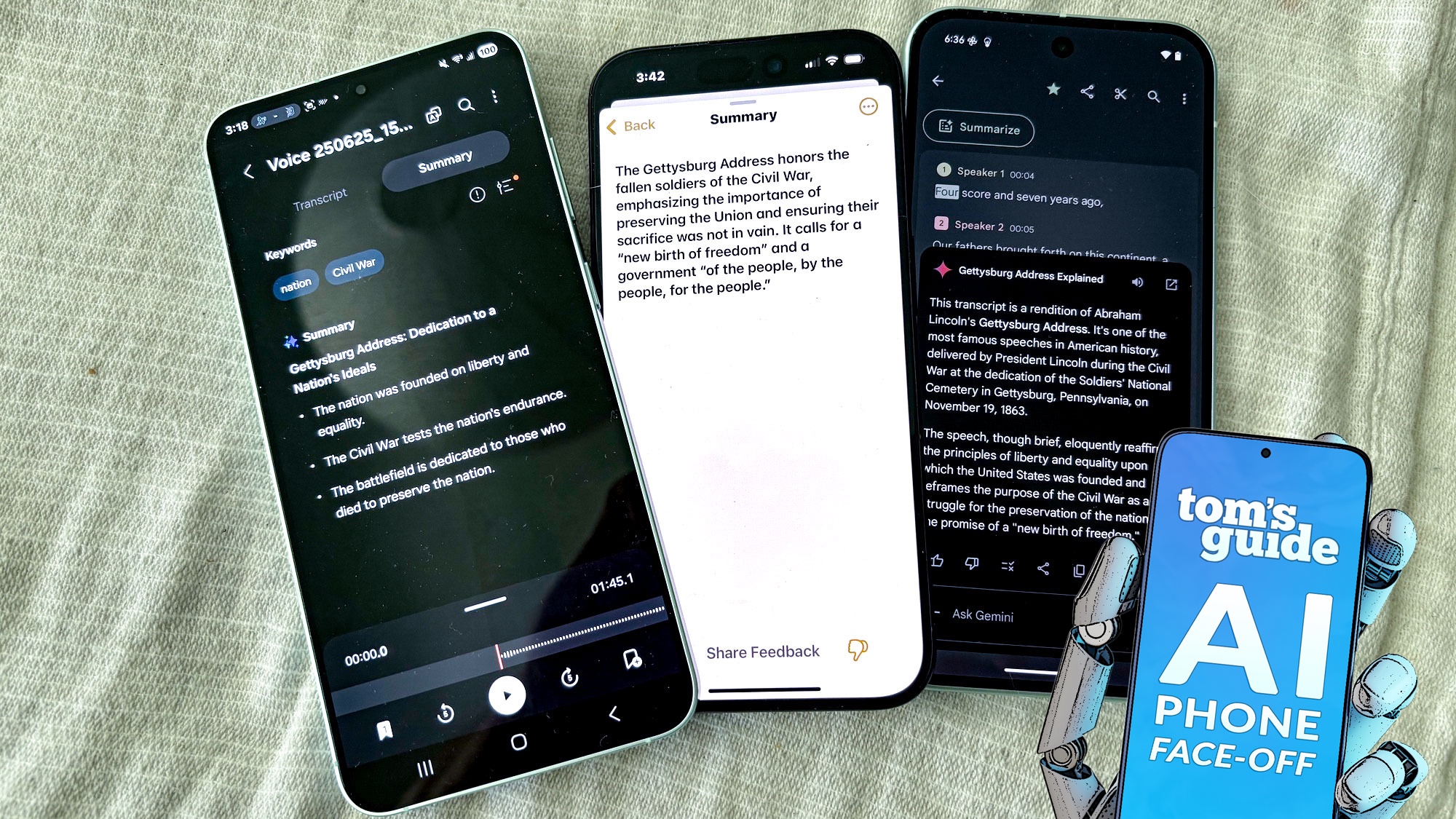 תכונות סיכום הקלטת שמע ב- Galaxy S25 בתוספת iPhone 15 Pro ו- Pixel 9 עם AI Face-Off Badge