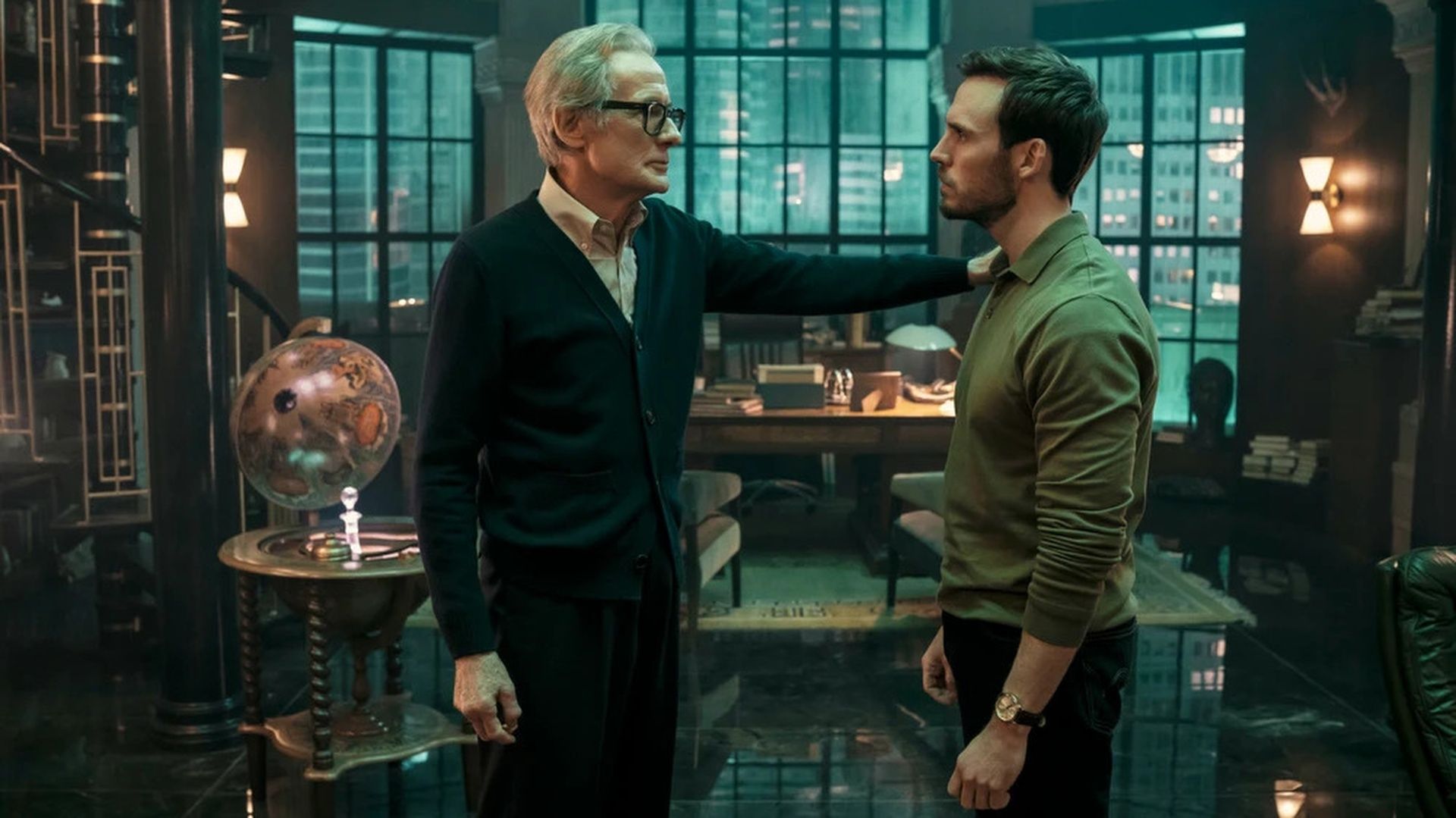 Bill Nighy and Sam Caflin in Harlan Coben's Lazarus