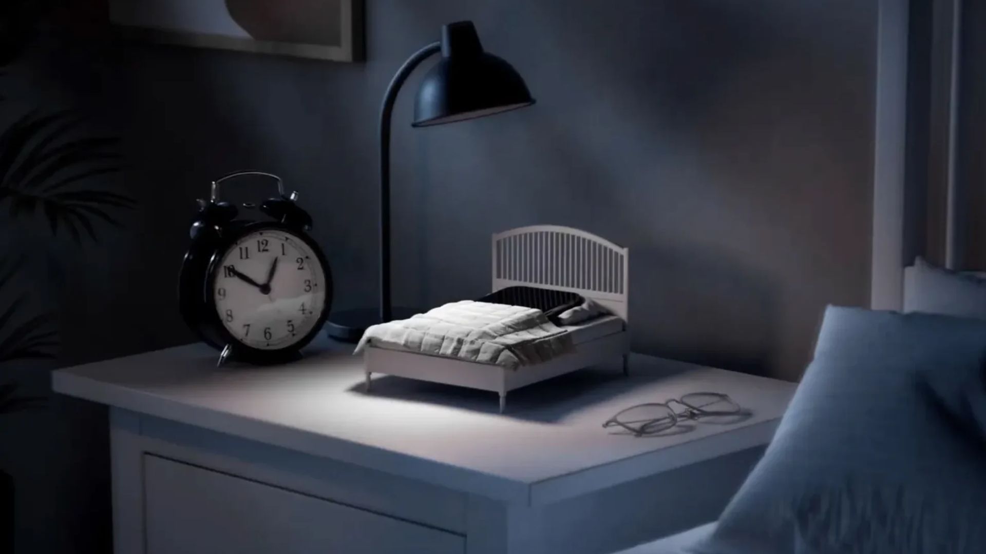 IKEA phone bed on bedside table