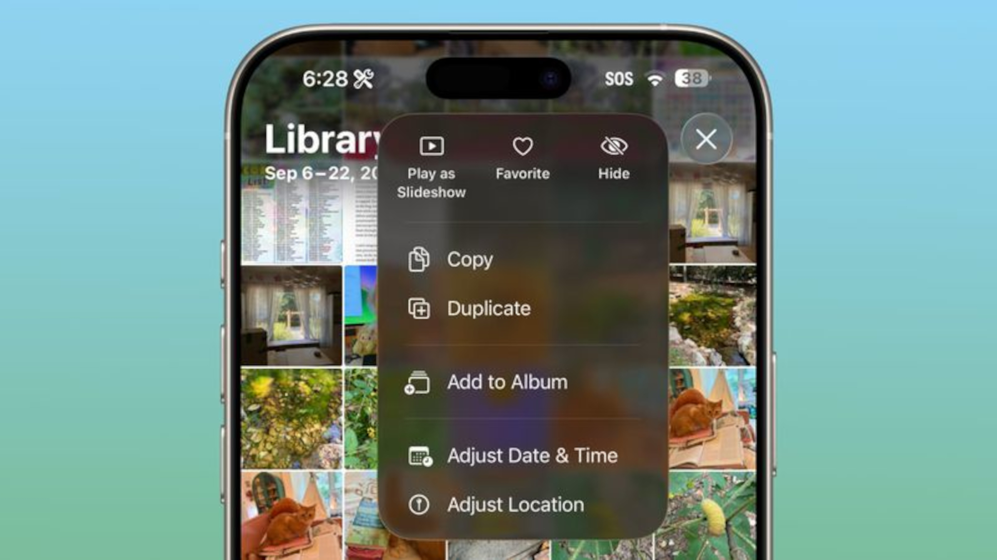 אפליקציית תמונות iOS 26.1