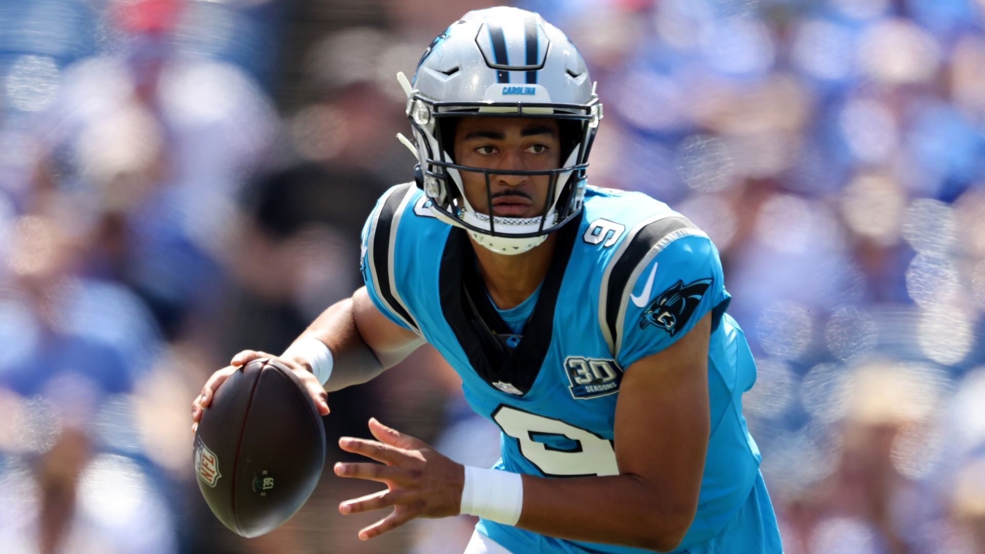 Bryce Young in action for the Carolina Panthers against the Buffalo Bills on August 24, 2024