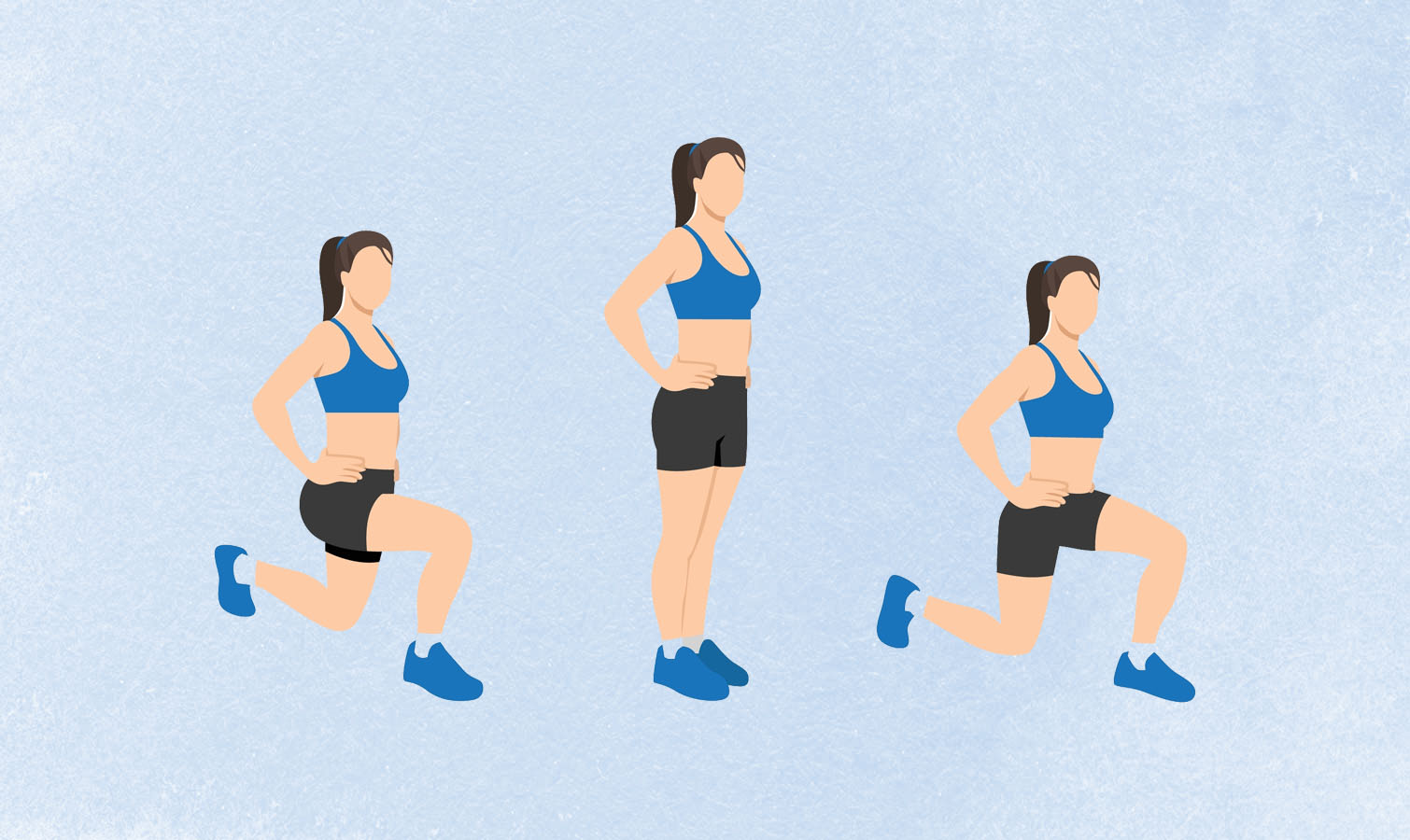 תמונה של אישה שעושה lunges הליכה