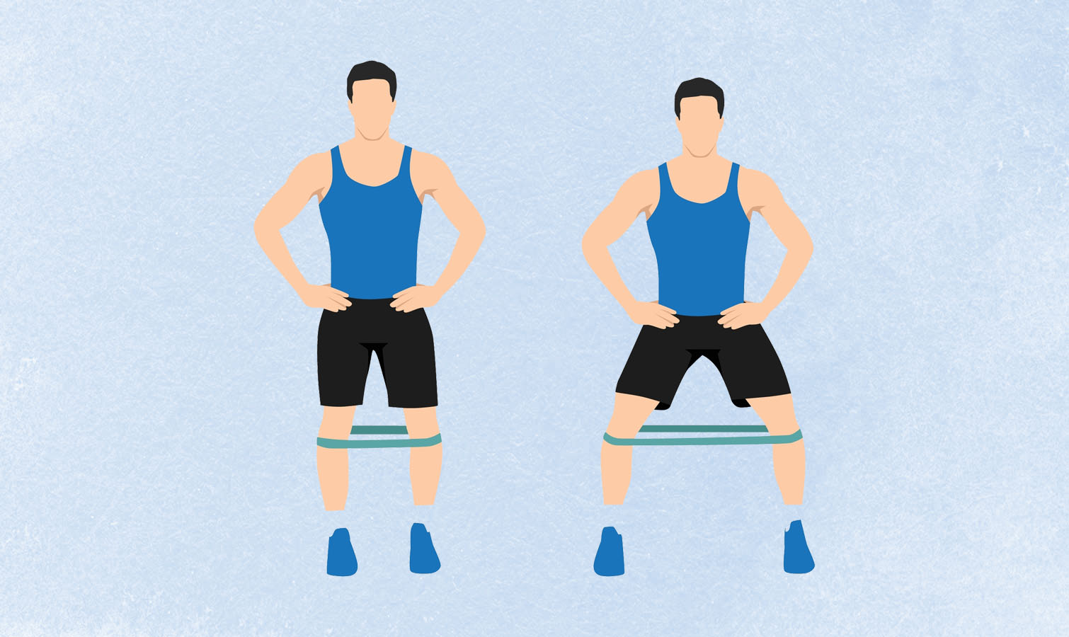 תמונה של גבר שעושה תרגיל הליכה לרוחב