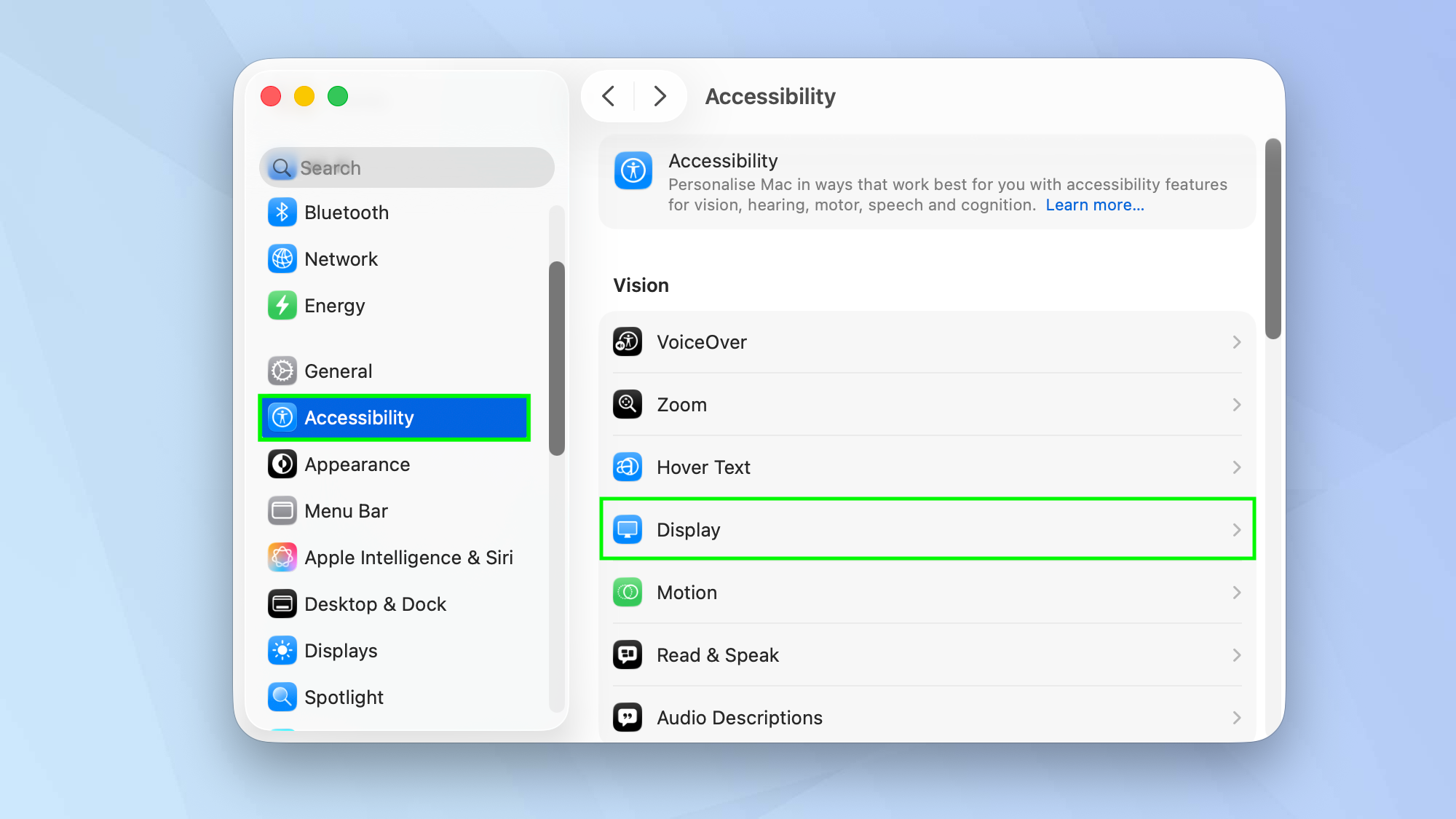 כיצד להפחית את שקיפות זכוכית נוזלית ב-macOS Tahoe