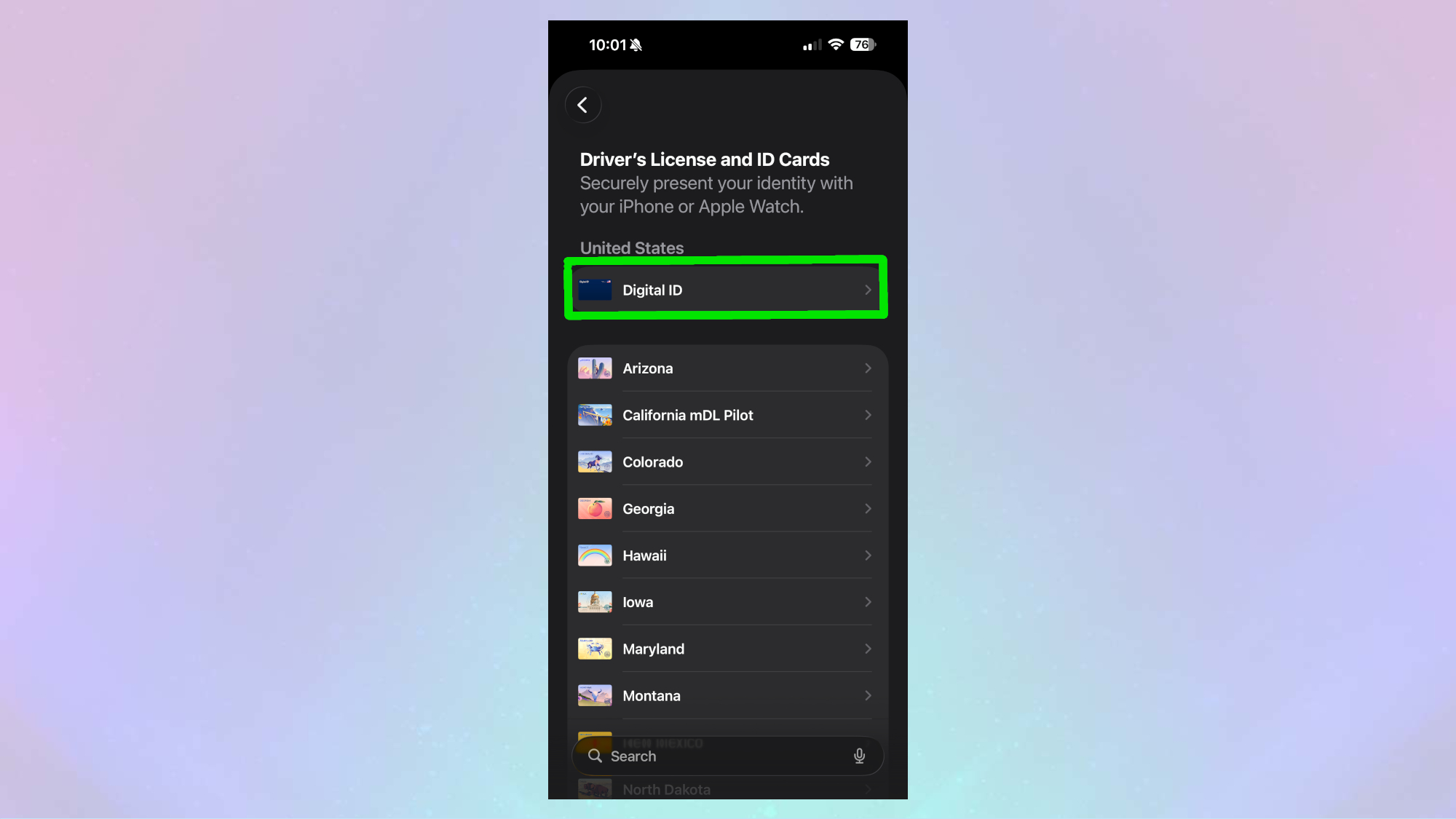 ארנק אפל מזהה דיגיטלי