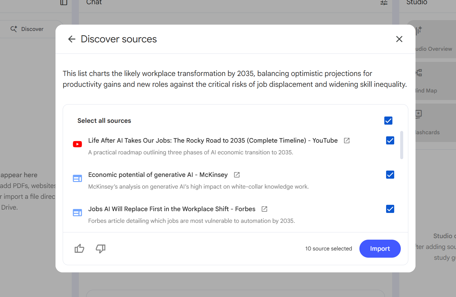 צילום מסך של NotebookLM של מחקר מעמיק