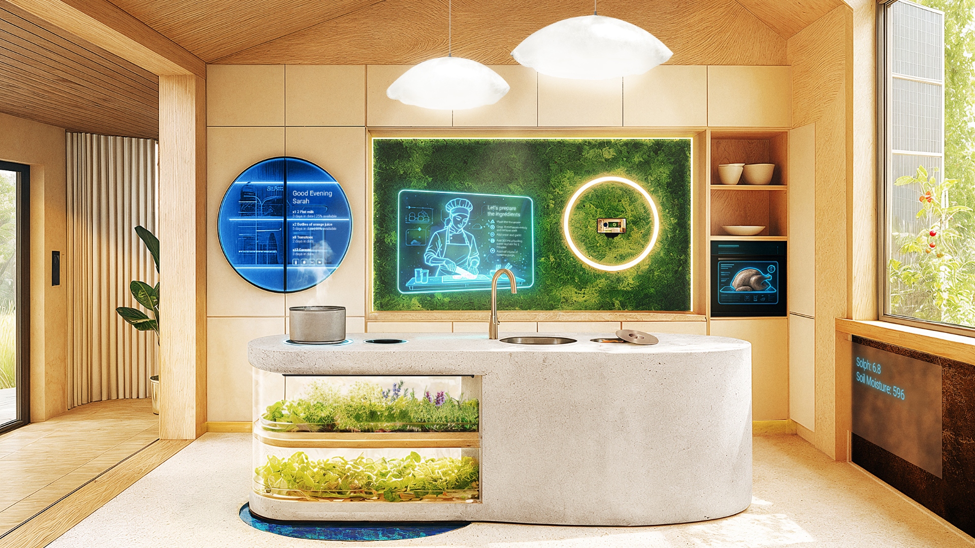 מטבח עתידני שנחשב ל-2075 על ידי וויקס