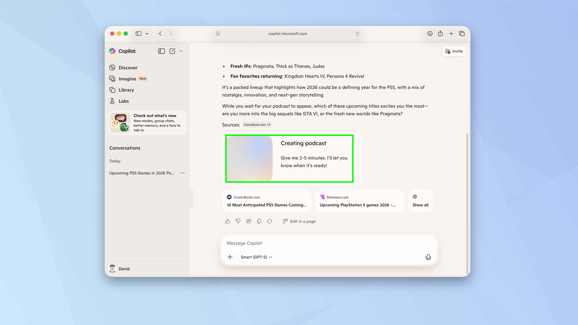 כיצד ליצור פודקאסט באמצעות Copilot
