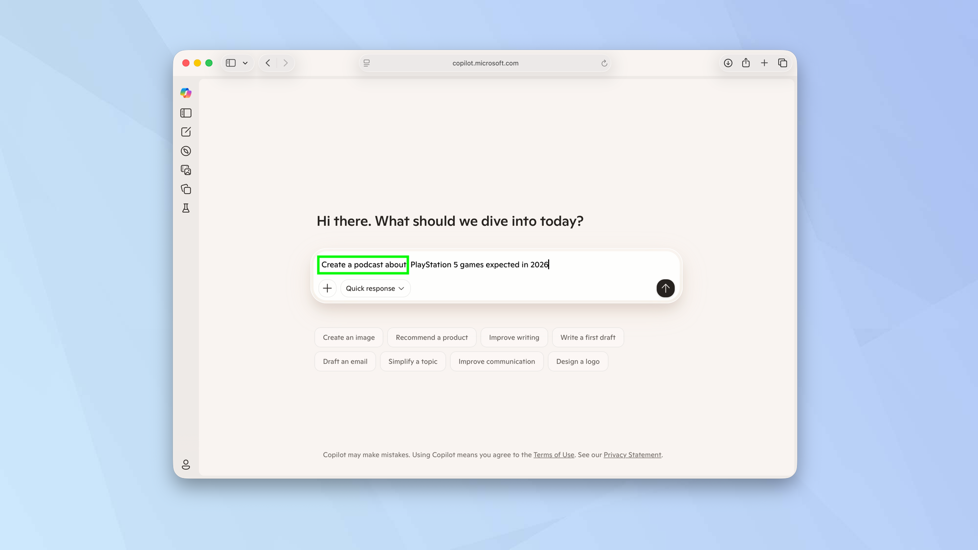 כיצד ליצור פודקאסט באמצעות Copilot