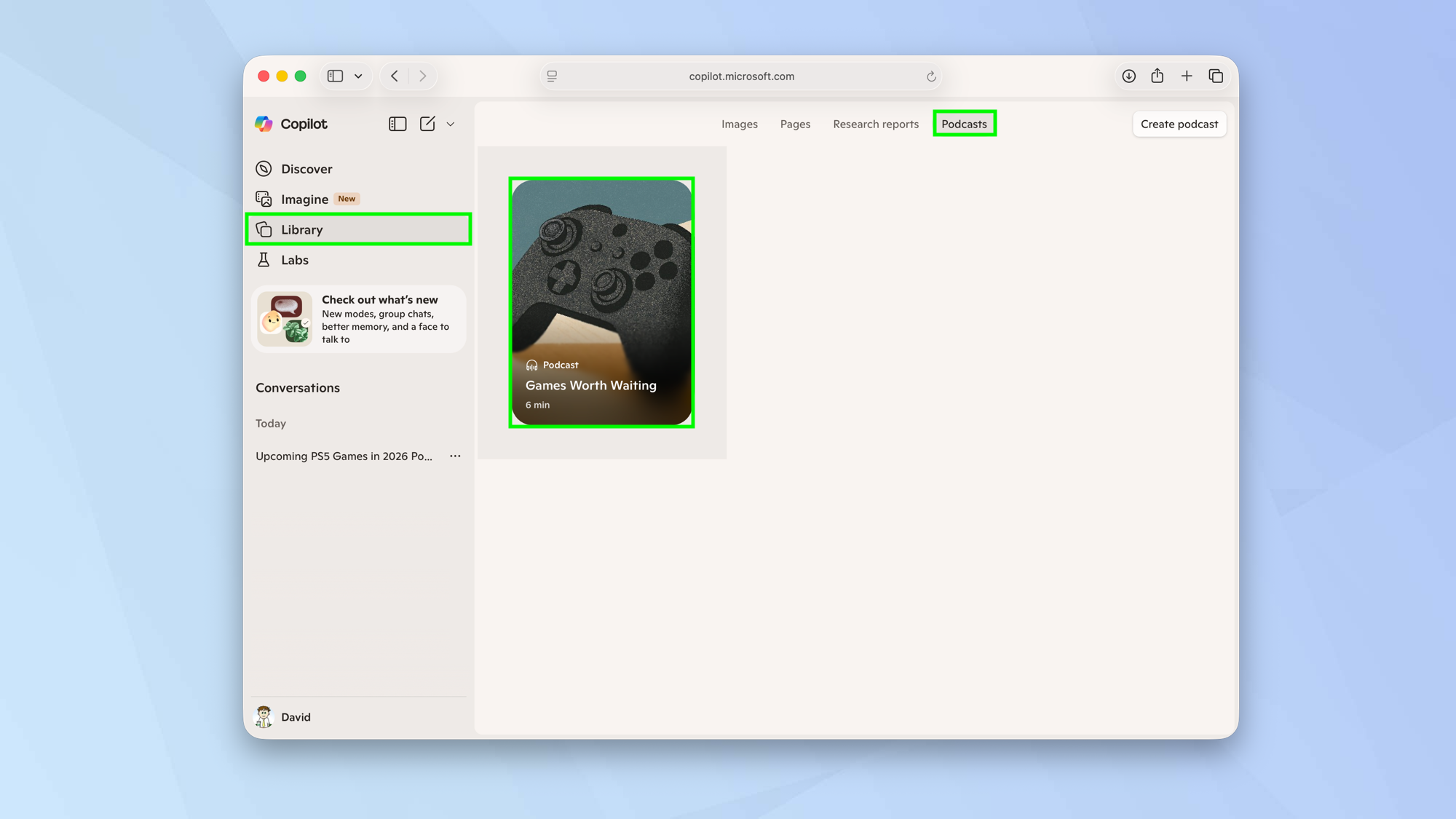 כיצד ליצור פודקאסט באמצעות Copilot