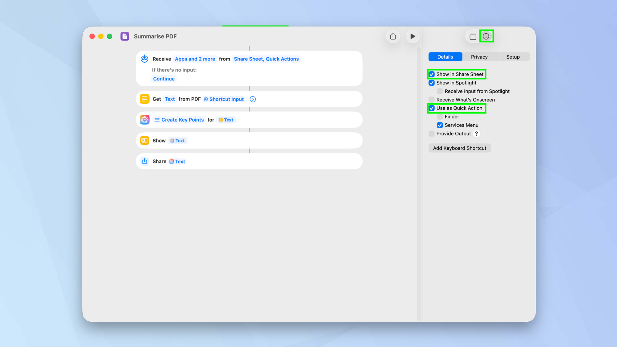 כיצד להגדיר קיצורי דרך של אפל ב-Mac