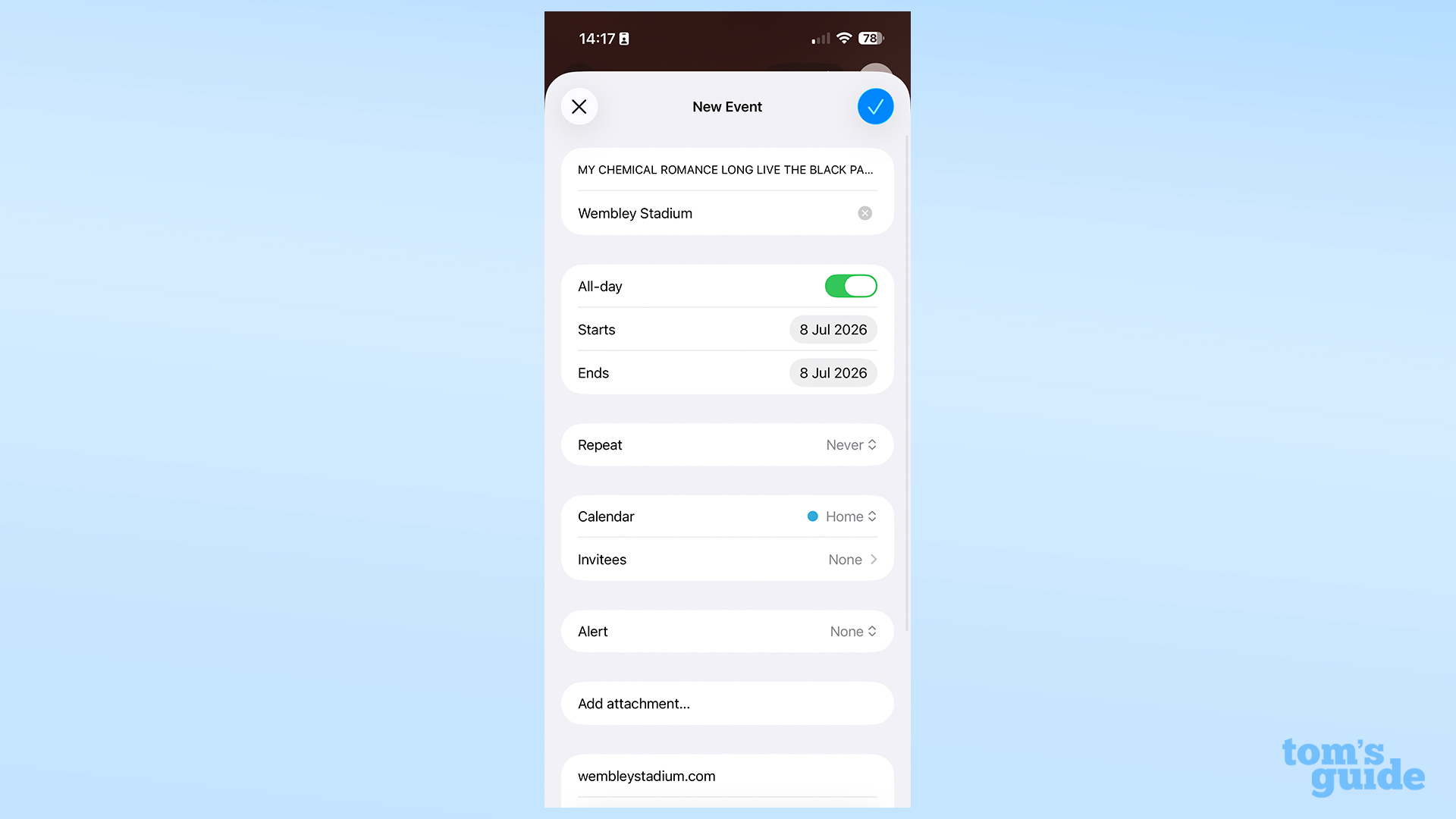 מצב עריכת אירועי לוח השנה של Apple Visual Intelligence