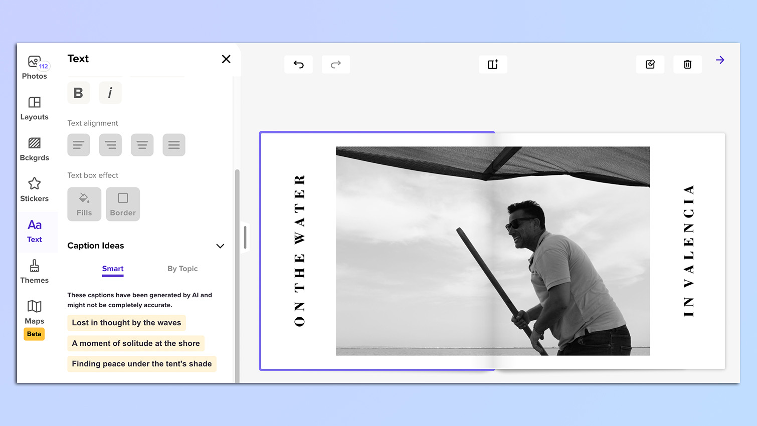 צילום מסך של תוכנת Mixbook Photo Book