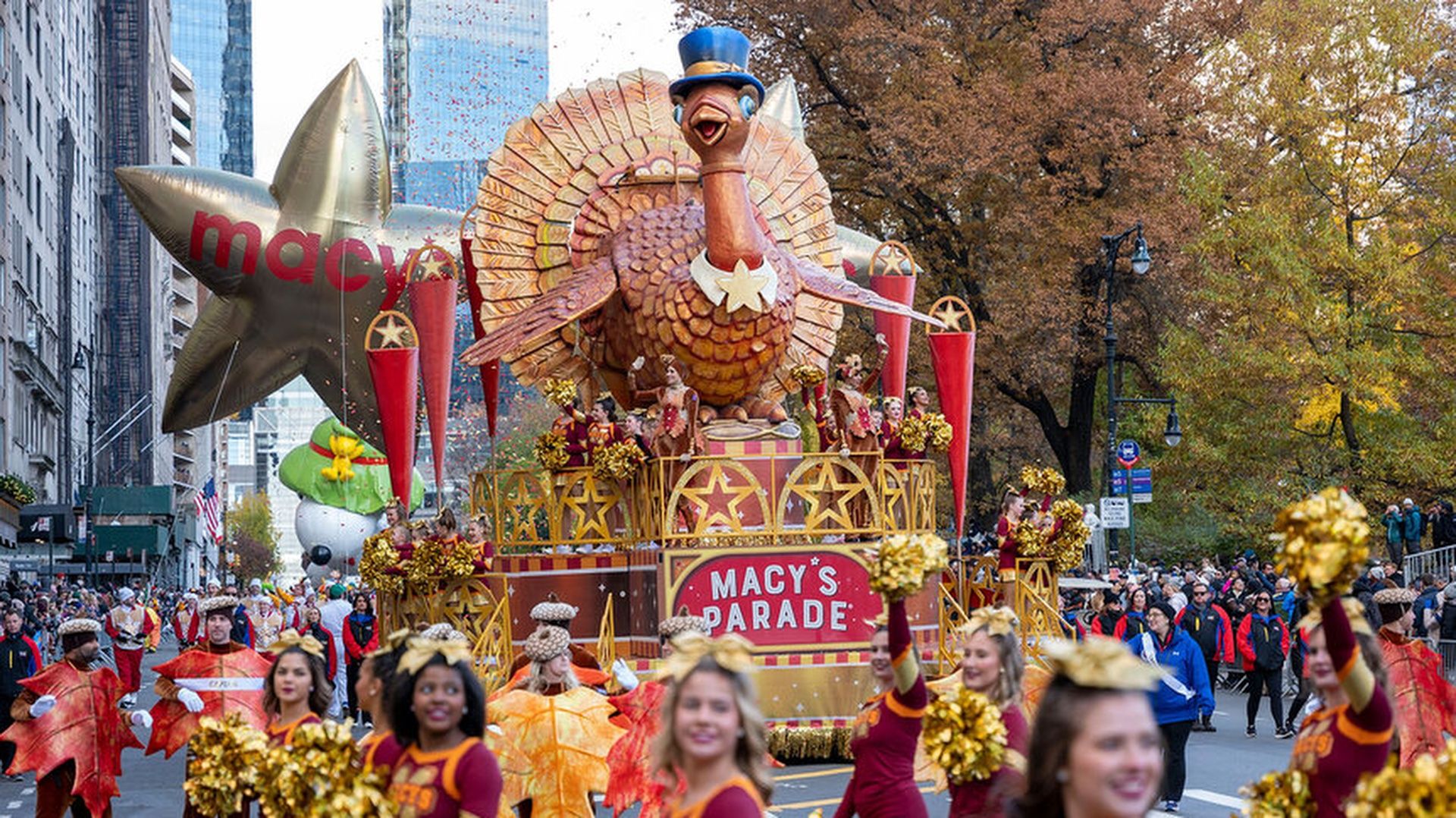The Tom Turkey float at the 2023 Macy's Thanksgiving Day Parade ahead of the 2025 edition of the event