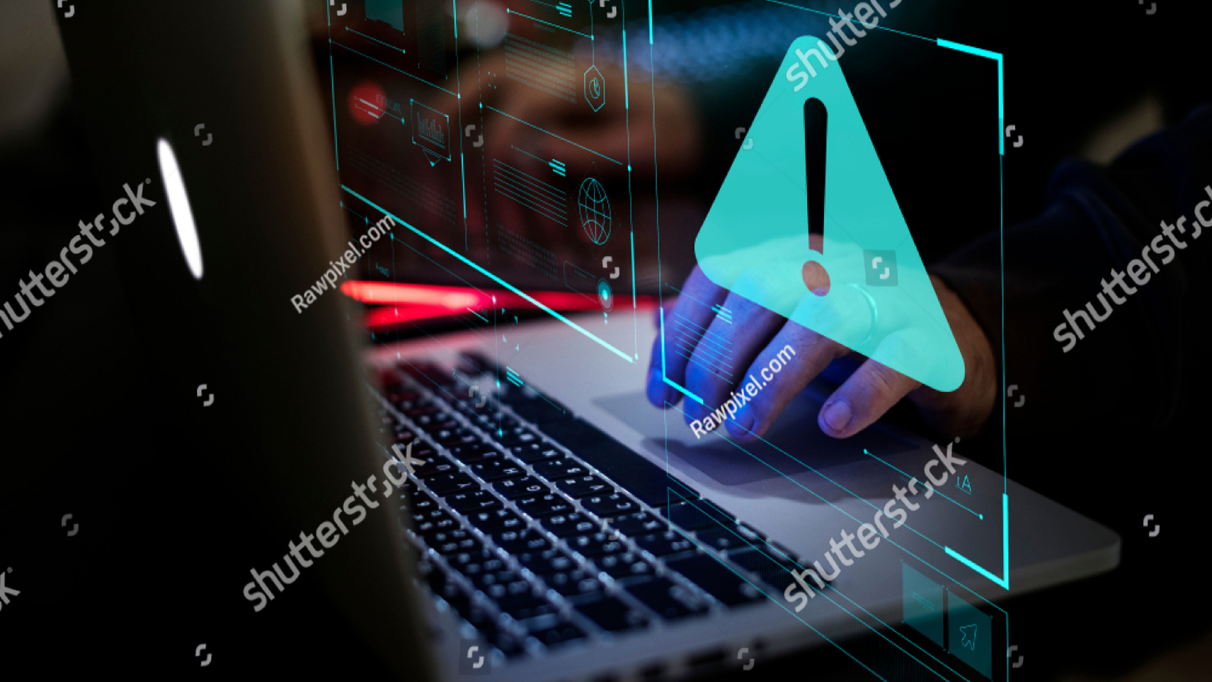 מחשב שהוקלד מייצג התקפת תוכנה זדונית