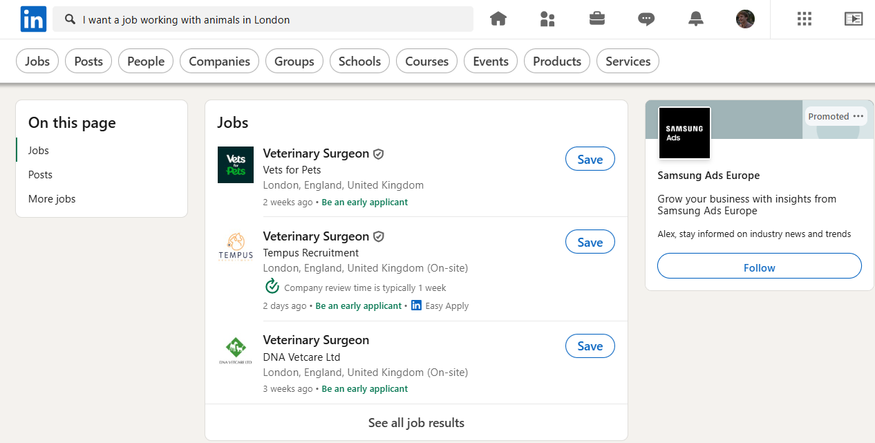 צילום מסך בלינקדאין