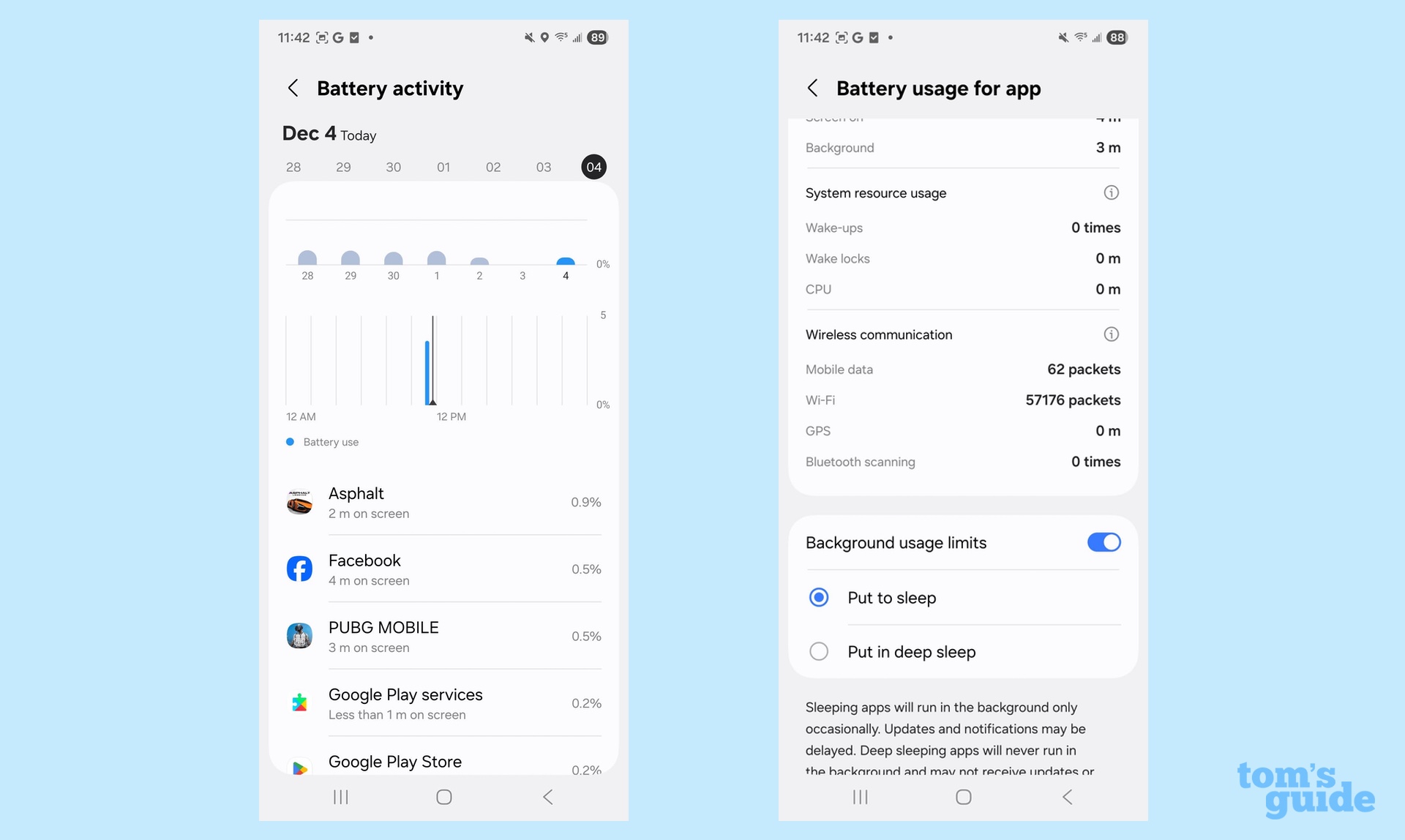 שימוש בסוללה עבור אפליקציה ב-galaxy s25 plus