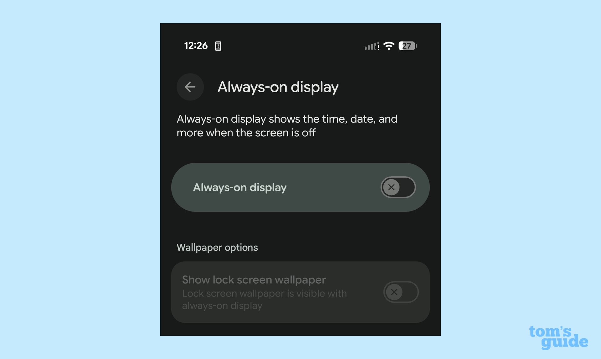 כיבוי תמיד בתצוגה ב-Pixel 10 Pro