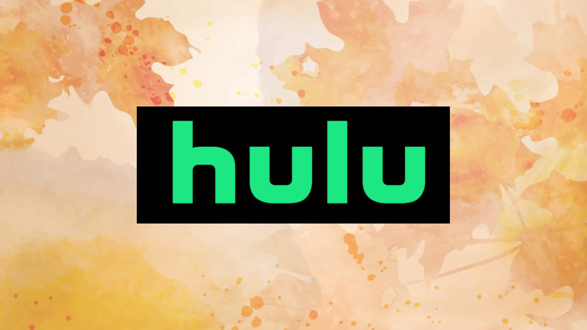 לוגו Hulu על רקע הסתיו עם עלים 