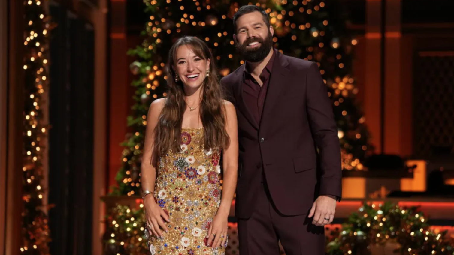 “CMA Country Christmas 2025” is hosted by Lauren Daigle and Jordan Davis at Belmont's Fisher Center in Nashville, Tennessee