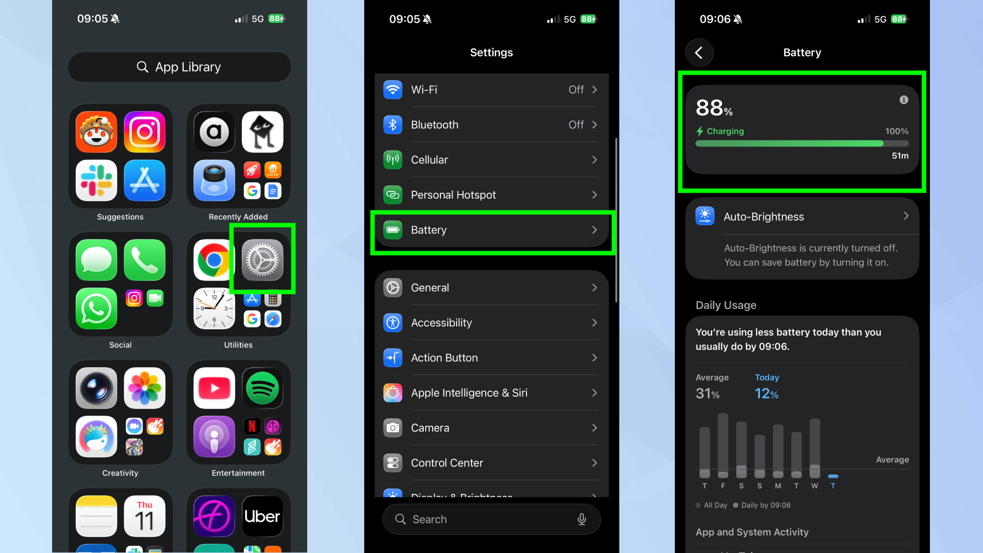 ראה כמה זמן האייפון שלך צריך להיטען 