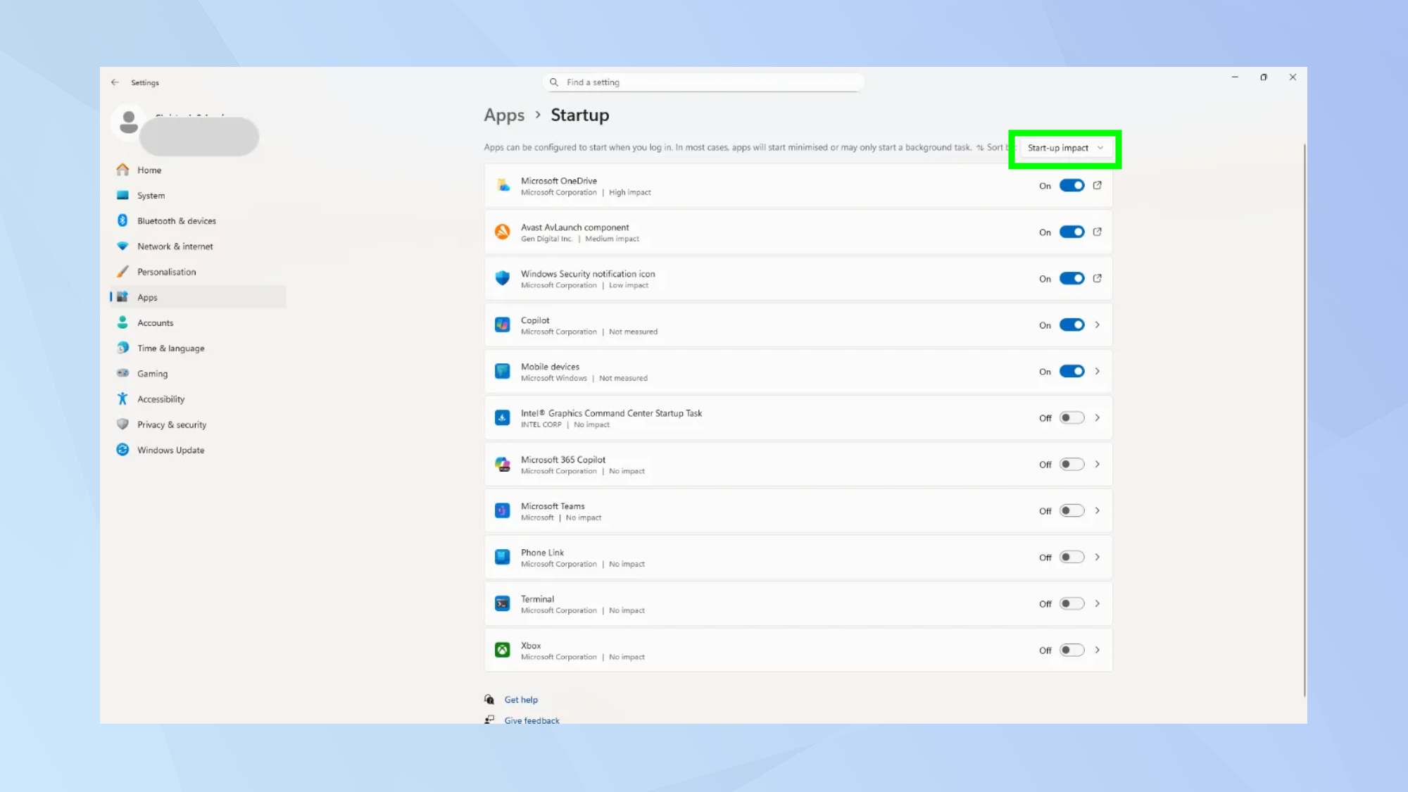 השפעת ההפעלה של Windows 11