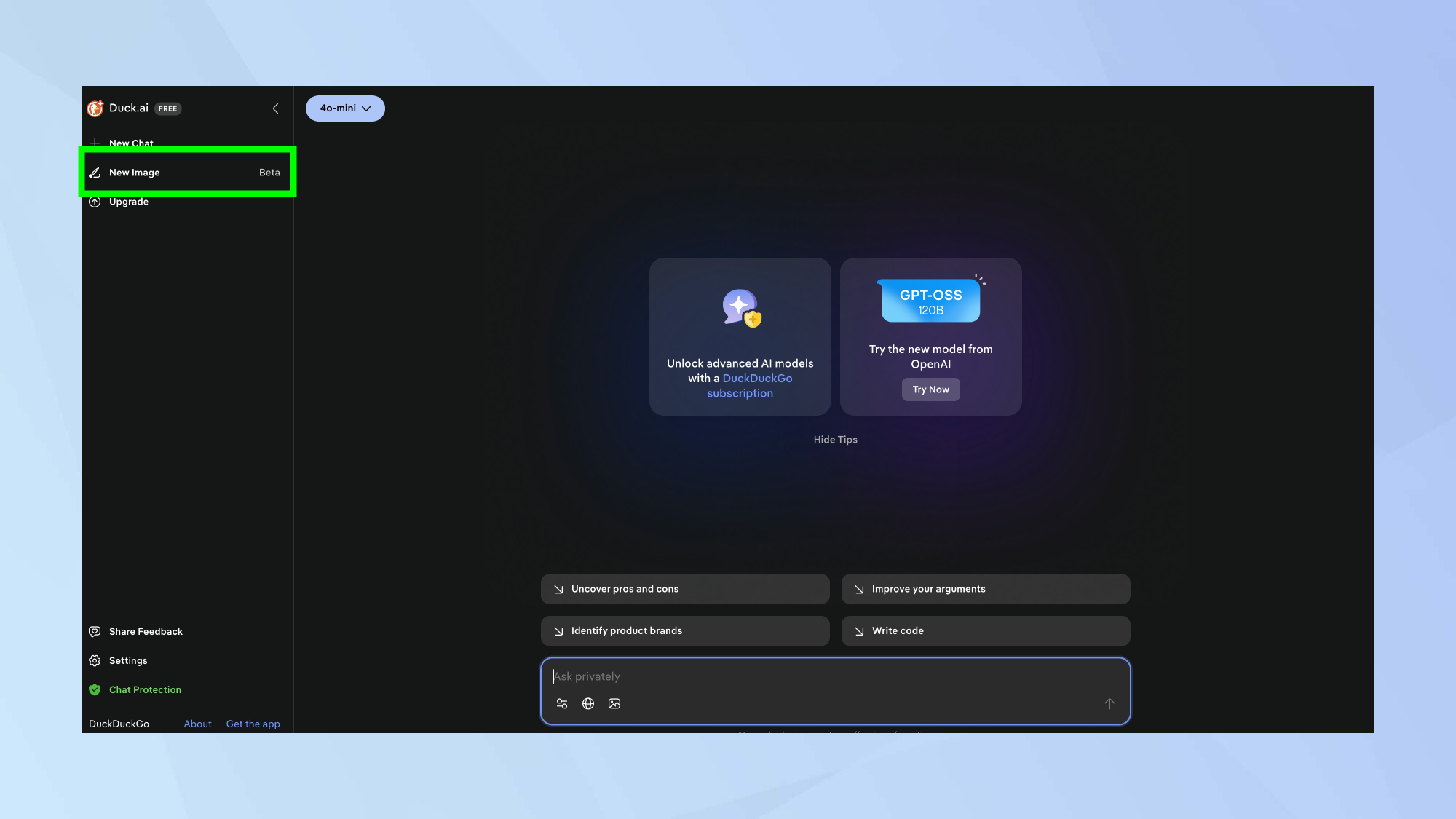 DuckDuckGo תמונה חדשה מודגשת