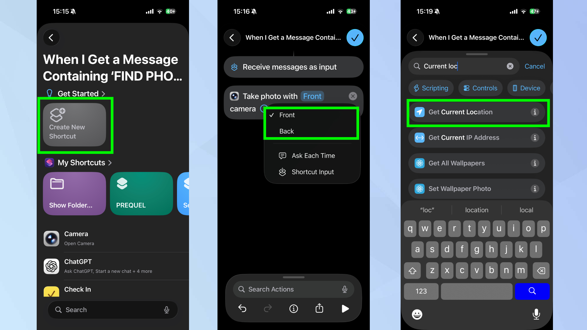   אייפון איבד קיצור דרך שלבים 3 מודגשים 