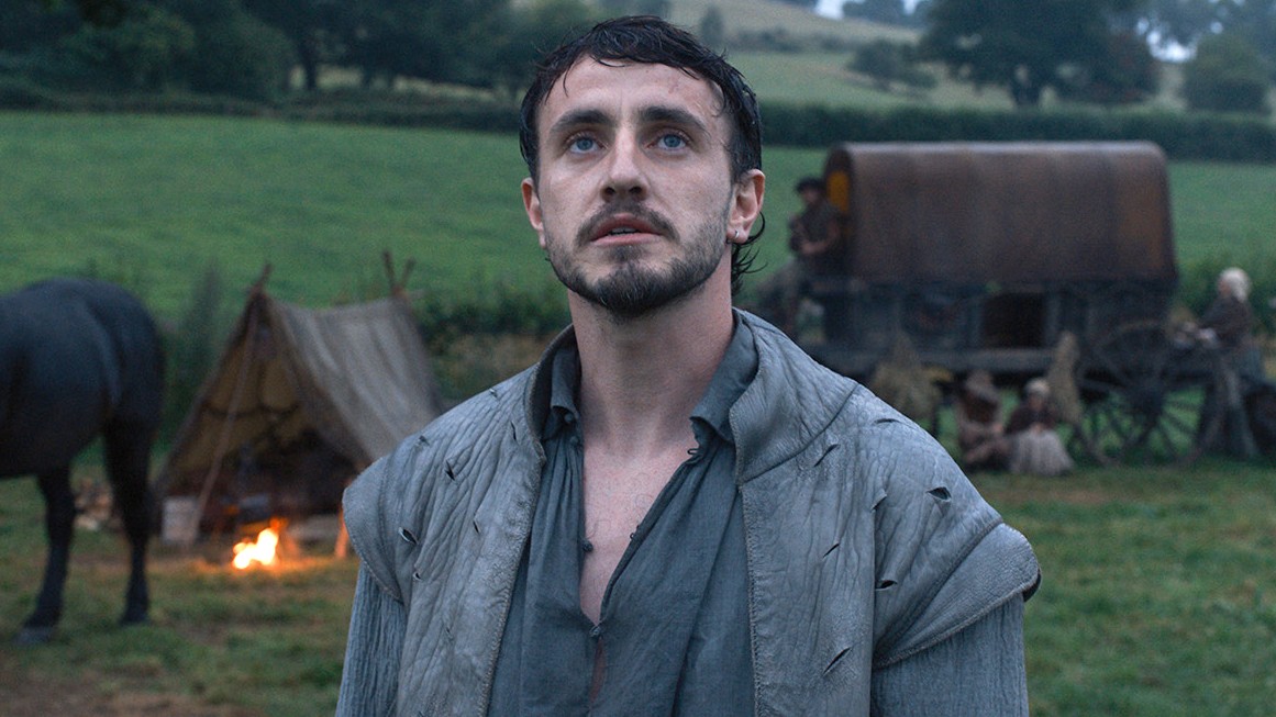 פול מסקל בתפקיד וויליאם שייקספיר ב- "Hamnet" (2025).