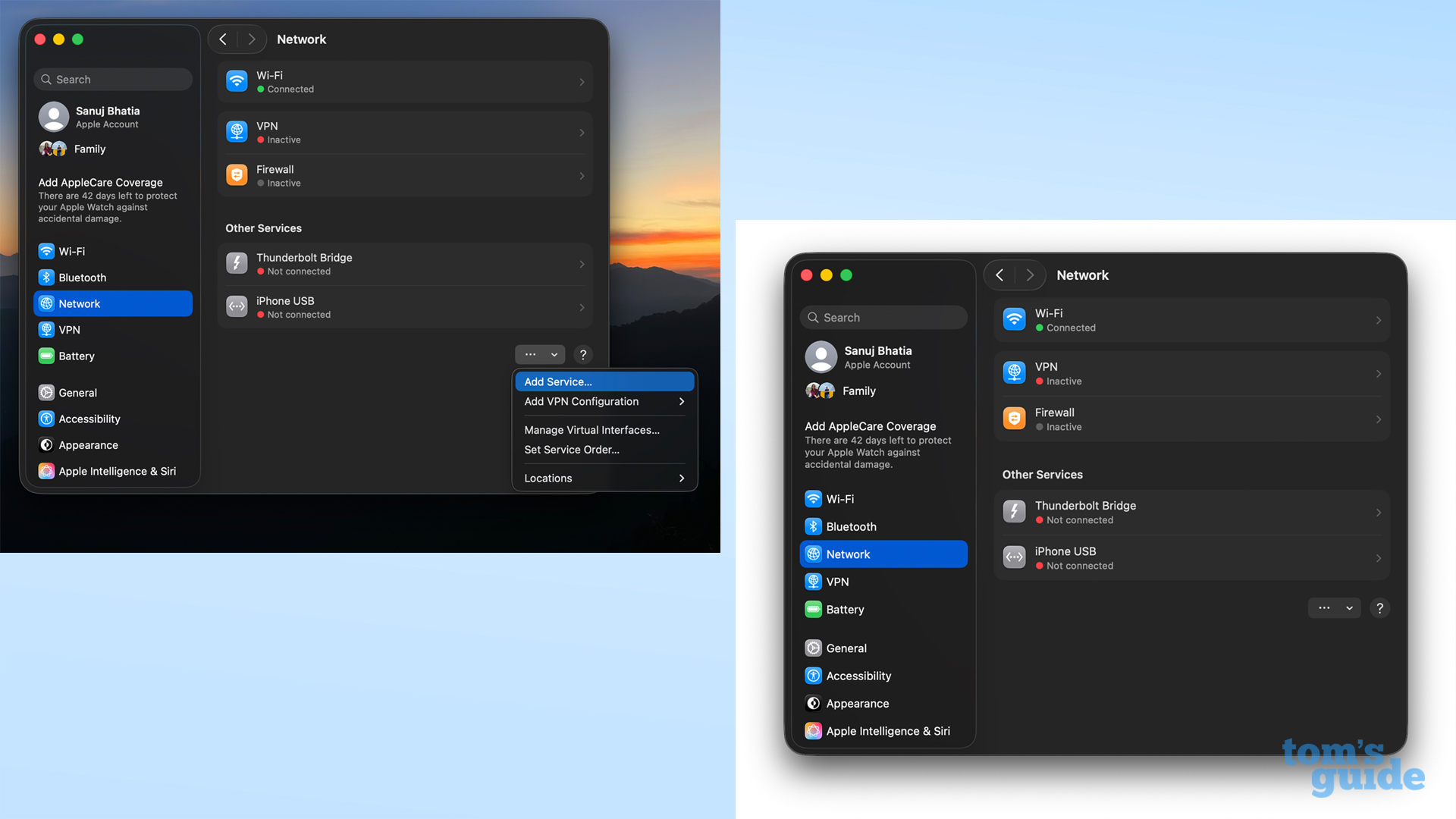 הגדרת שיתוף אינטרנט בין רשתות Wi-Fi עבור אנדרואיד ב-macOS