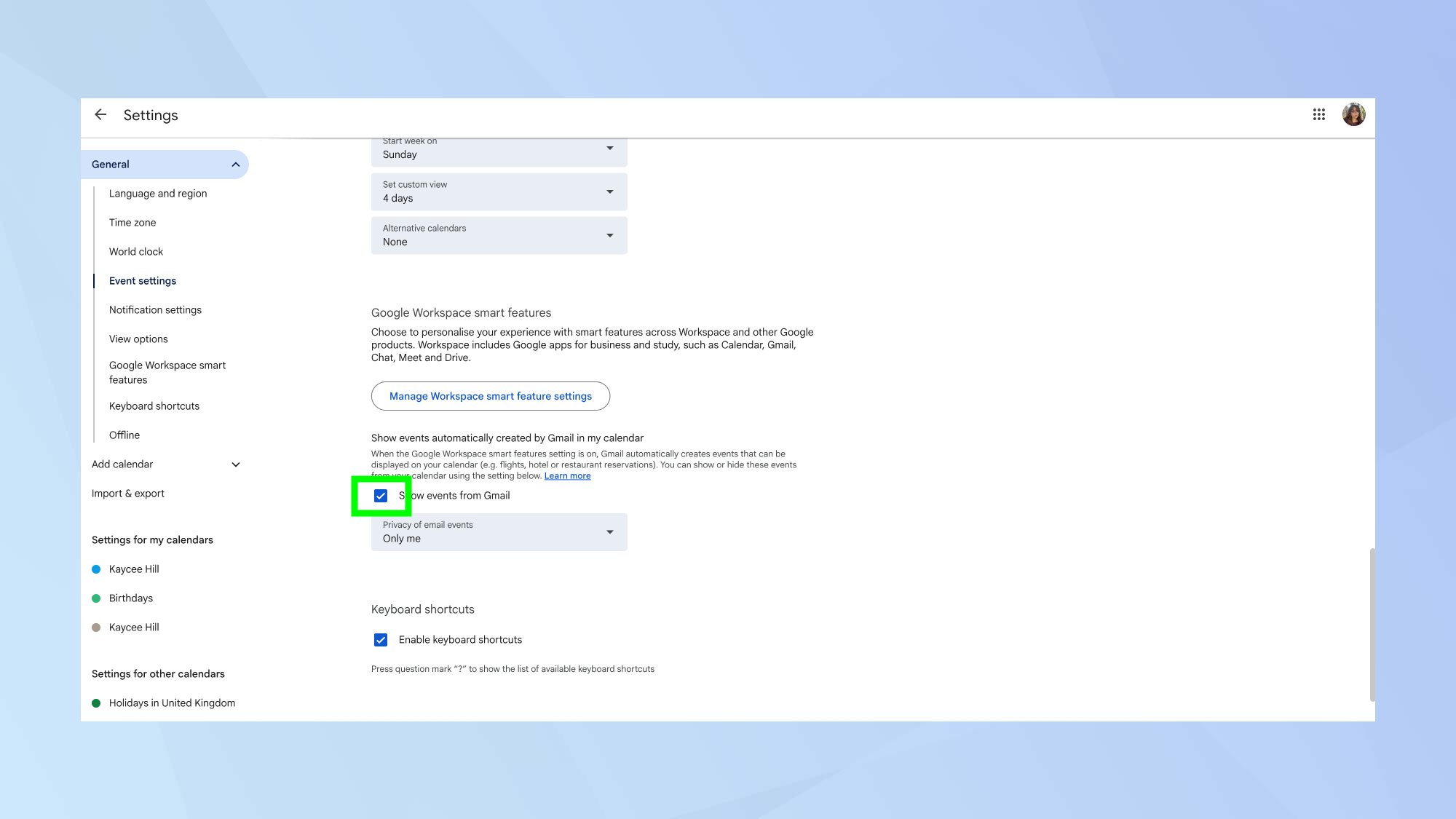 חבר את Gmail עם יומן Google