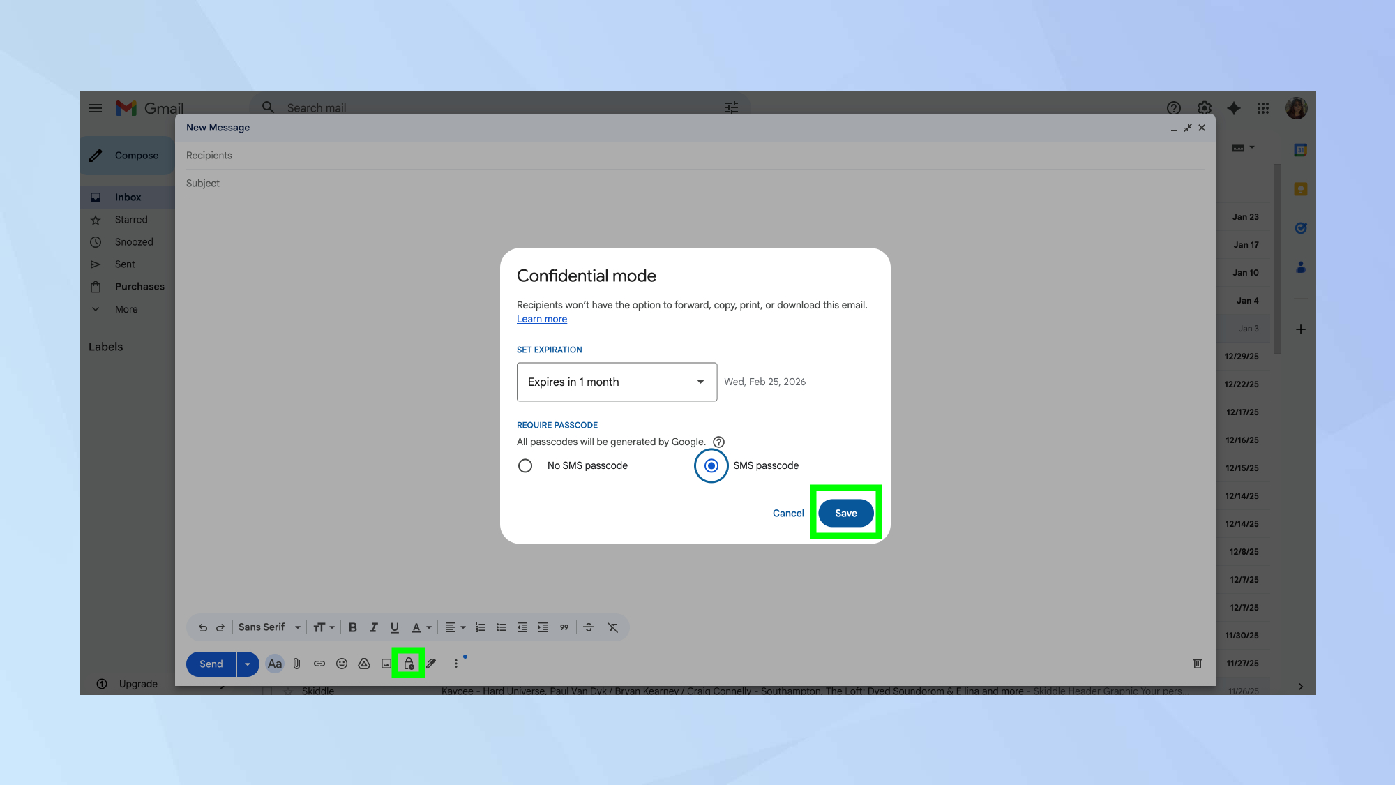 מצב סודי של Gmail