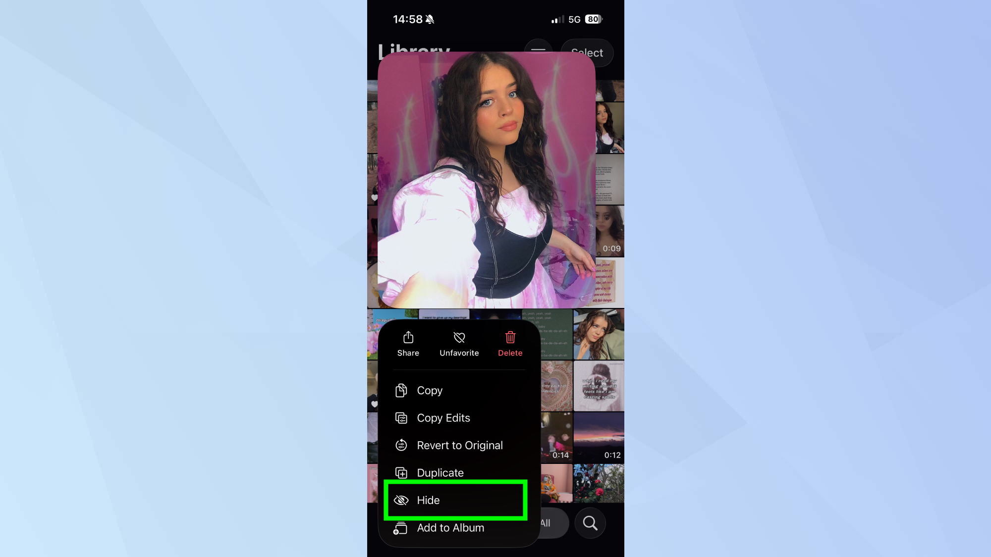 הסתר תמונה באייפון