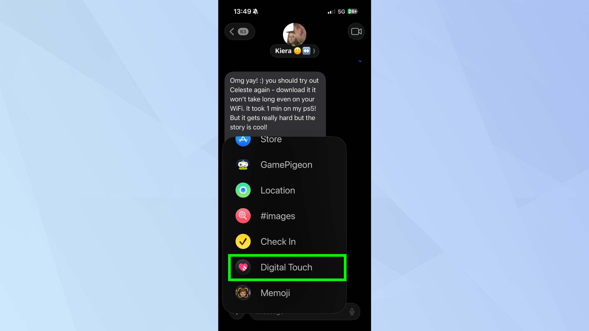 מגע דיגיטלי באייפון