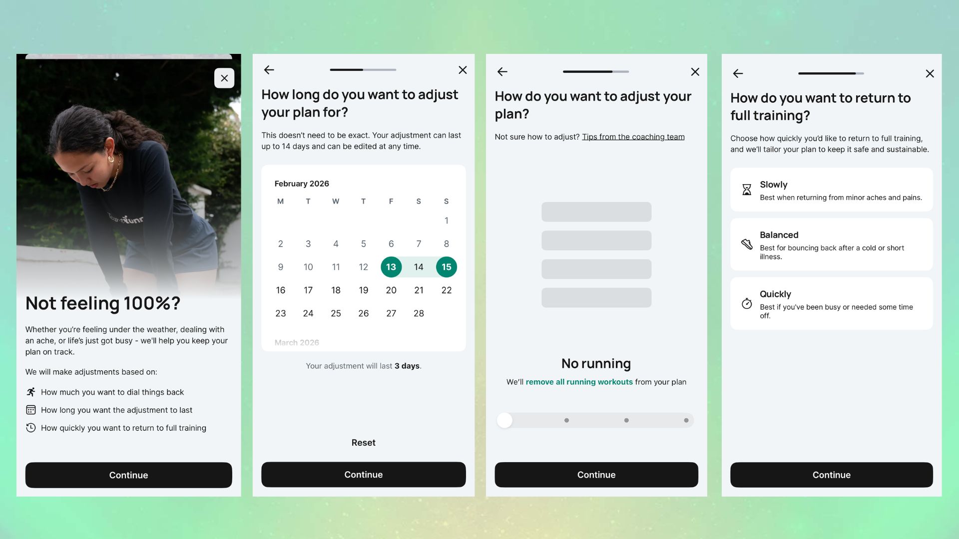 צילומי מסך של אפליקציית Runna בטלפון של הסופרת ג'סיקה 