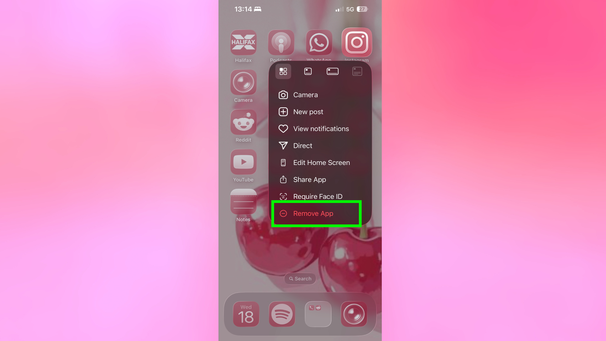 מחיקת אינסטגרם באייפון