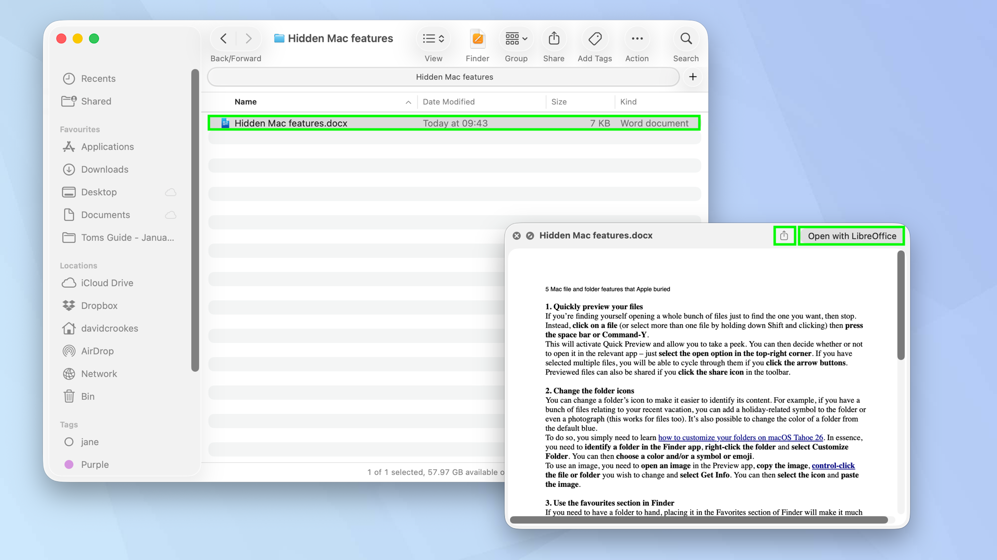5 תכונות קבצים ותיקיות של Mac שאפל קברה