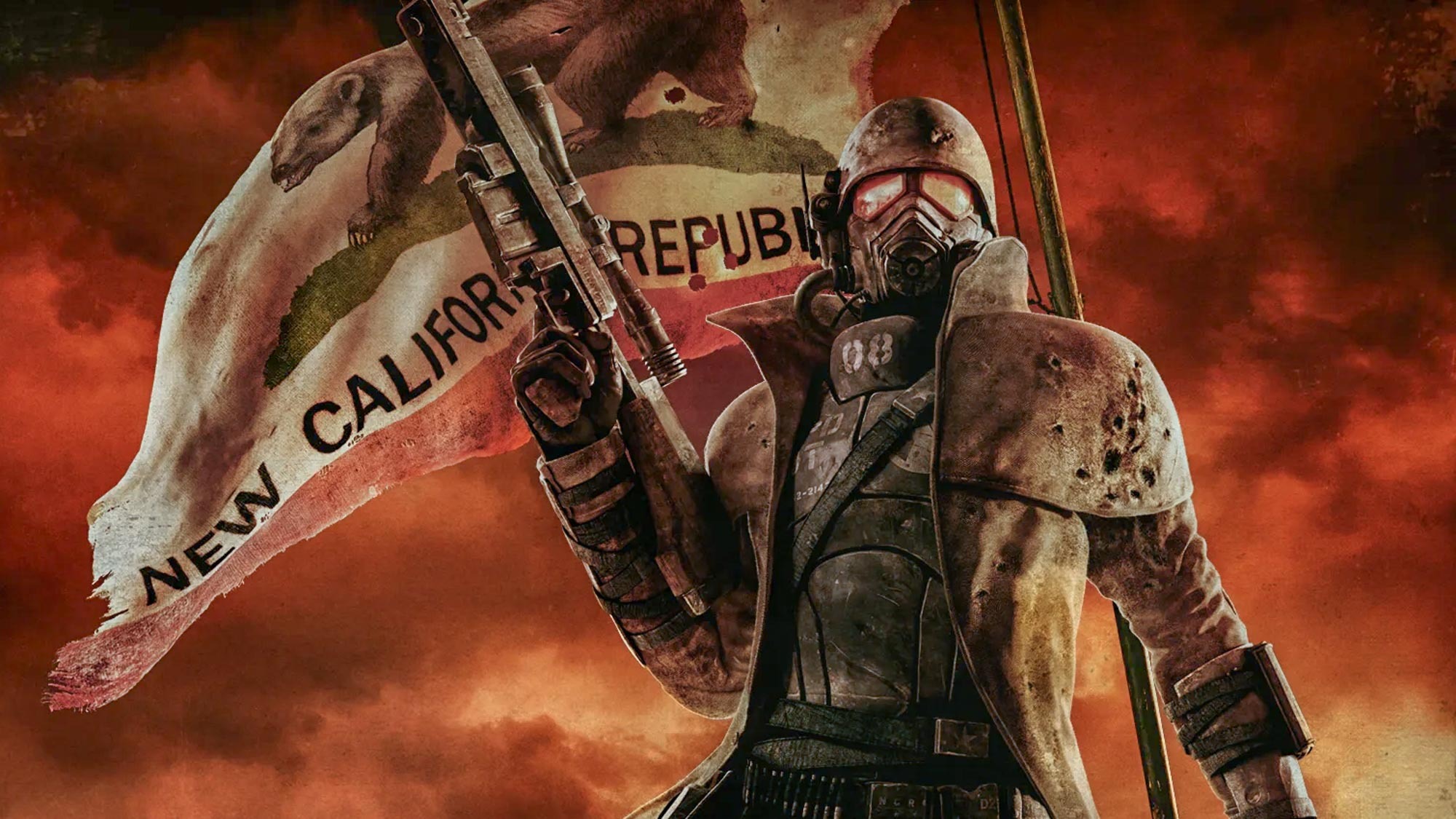 Fallout New Vegas NCR Ranger מול דגל NCR