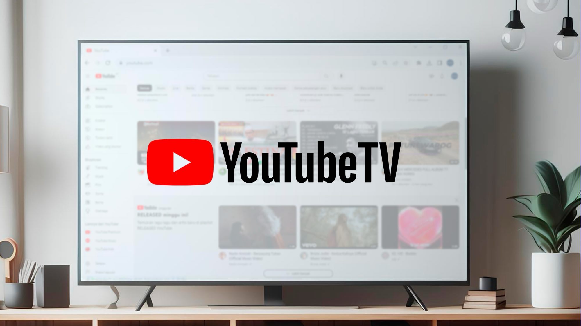 הלוגו של YouTube TV בטלוויזיה