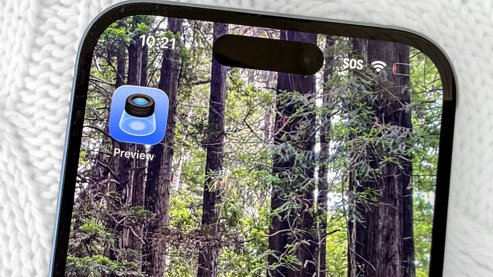 סמל תצוגה מקדימה במסך אייפון 16